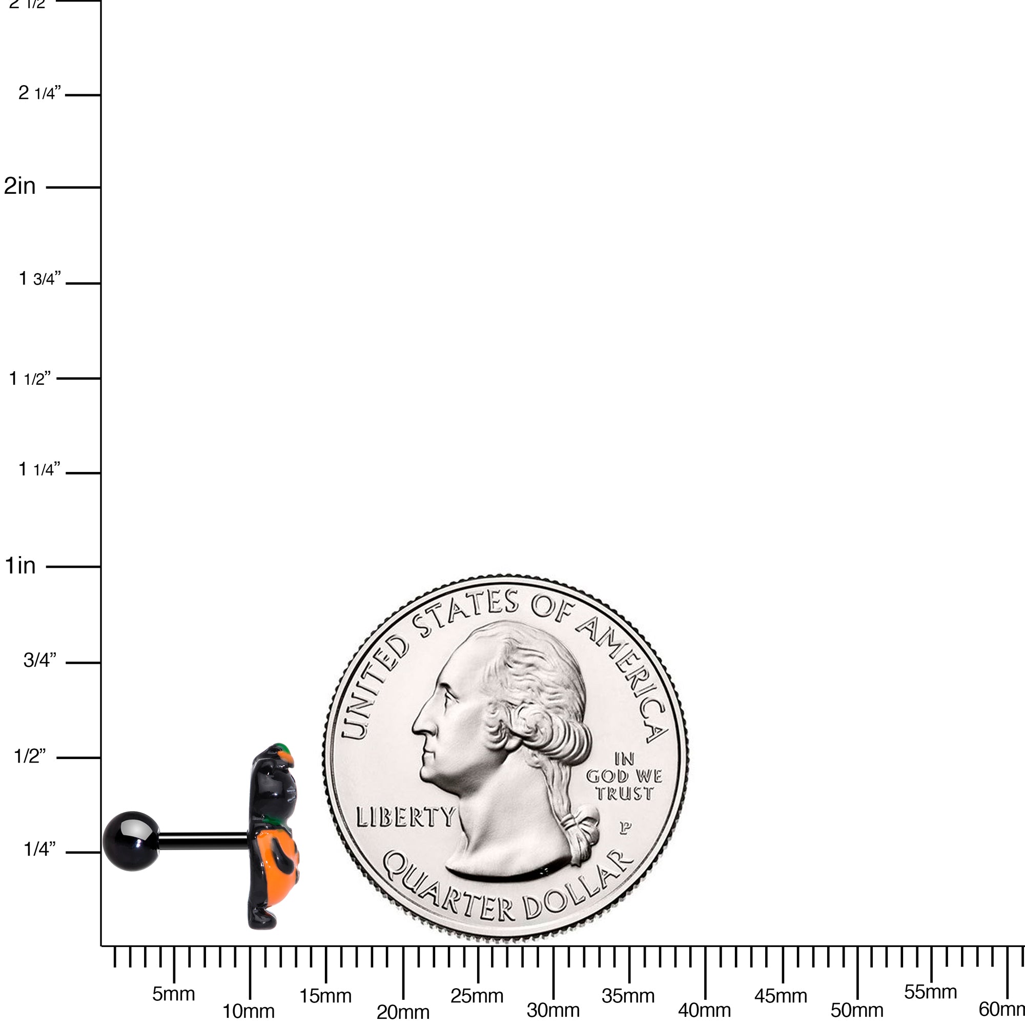 16G 1/4 Black Cat Pumpkin Halloween Cartilage Tragus