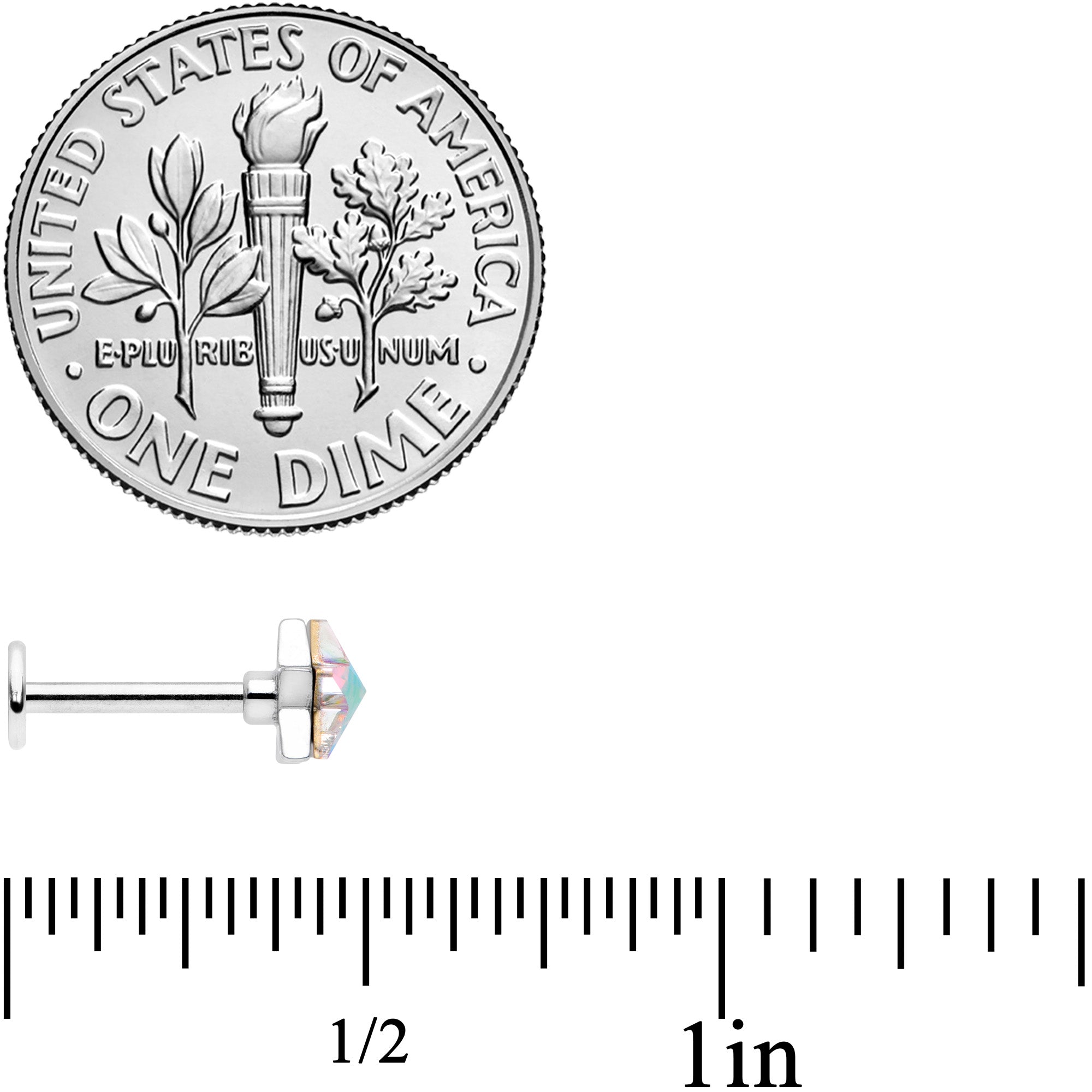 16G 5/16 Aurora Gem Simple Star Labret Monroe Tragus