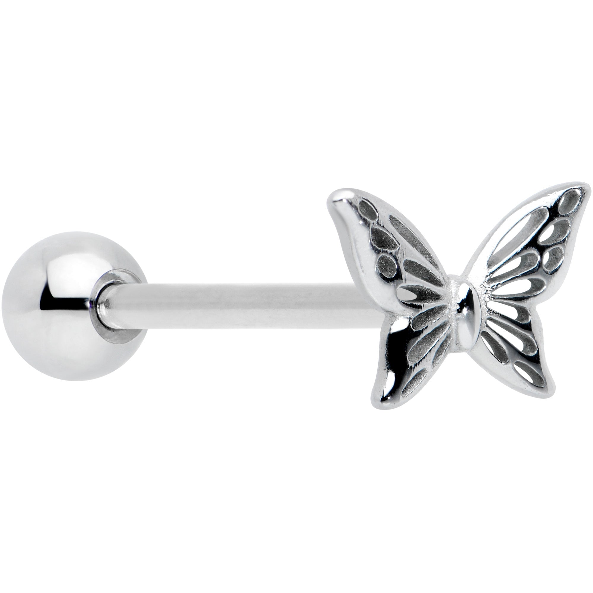 Open Wings Airy Butterfly Barbell Tongue Ring