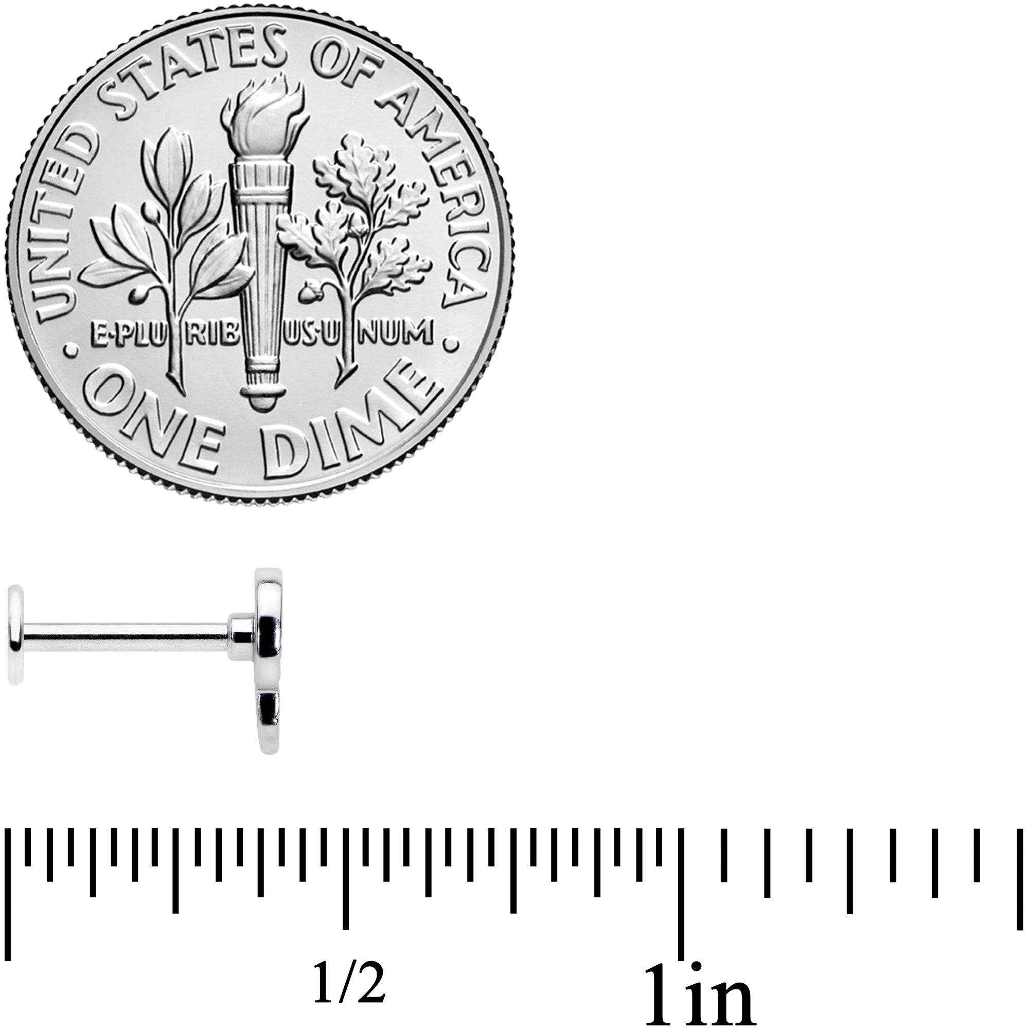 16G 5/16 Blue White Mummy Halloween Labret Monroe Tragus