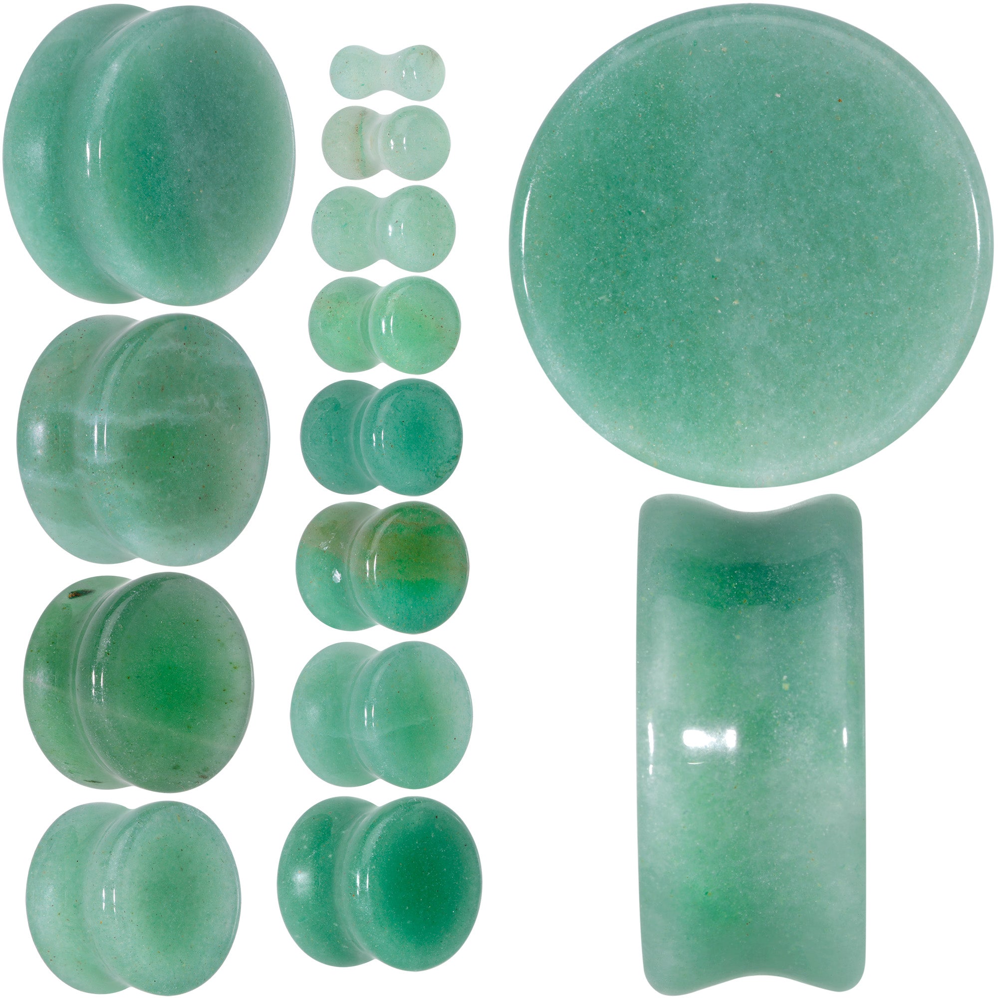 Natural Green Aventurine Stone Saddle Plug Set