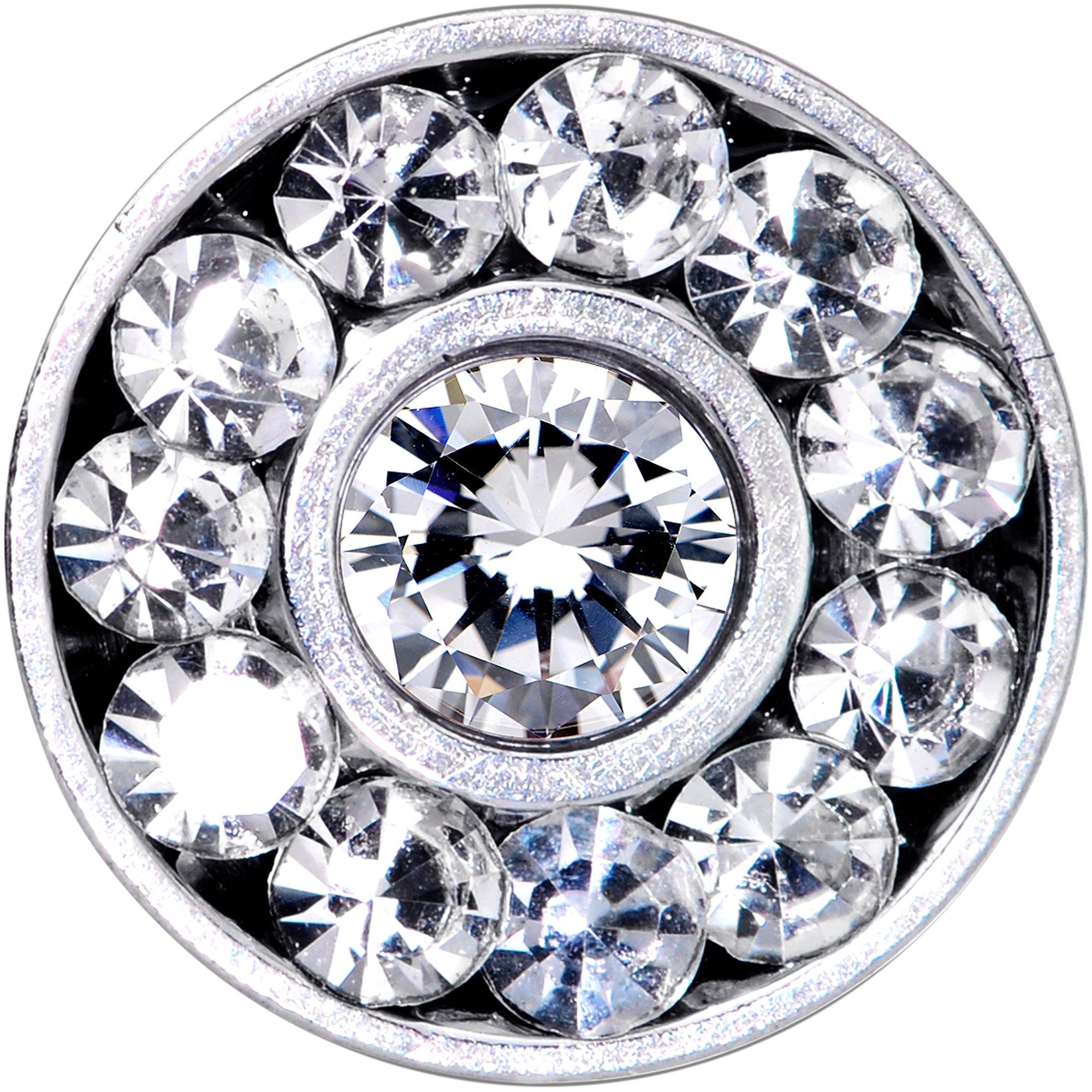 4G Clear Gem Concentric Circles Screw Fit Plug Set