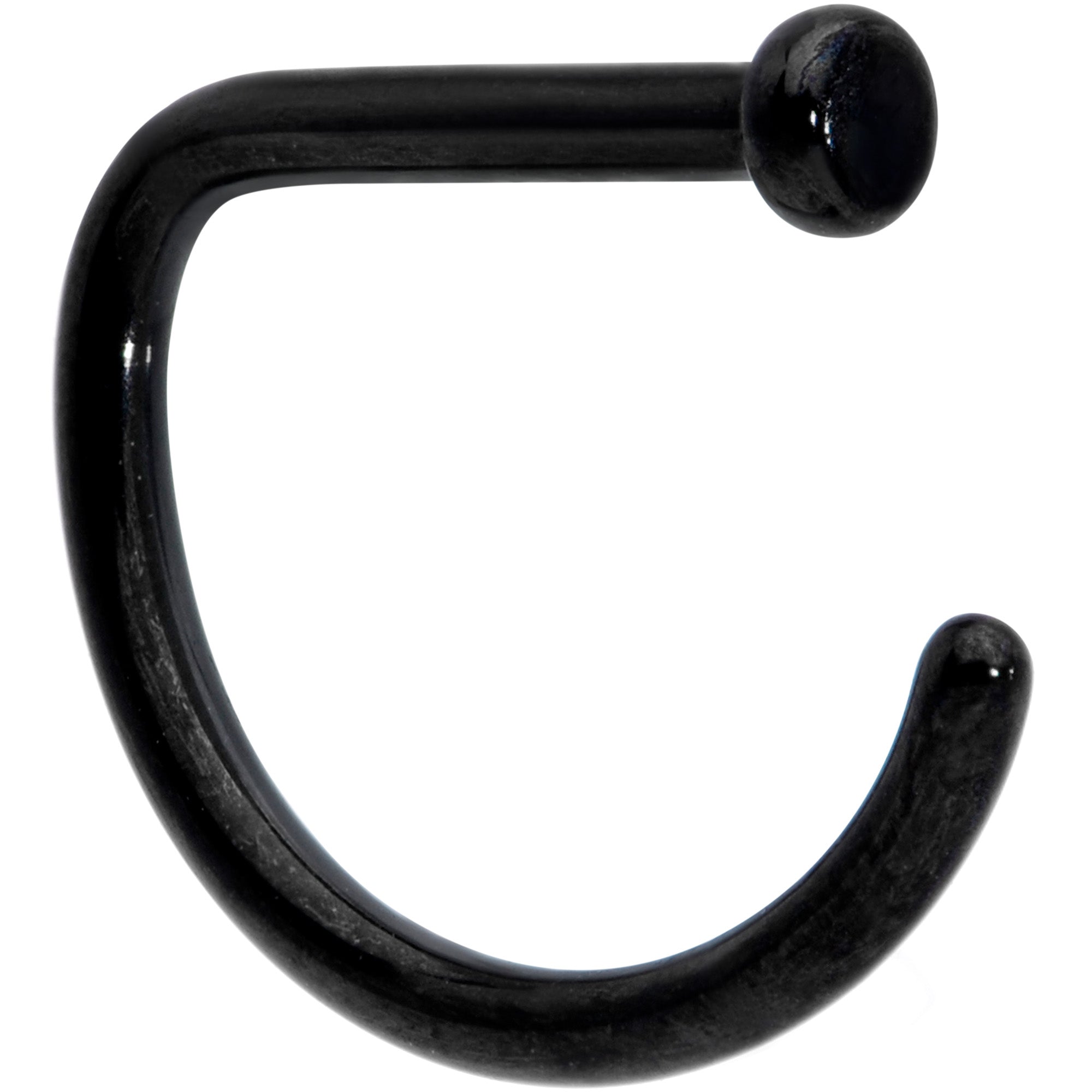 18G 5/16 Black Grade 23 Titanium D Shape Nose Hoop