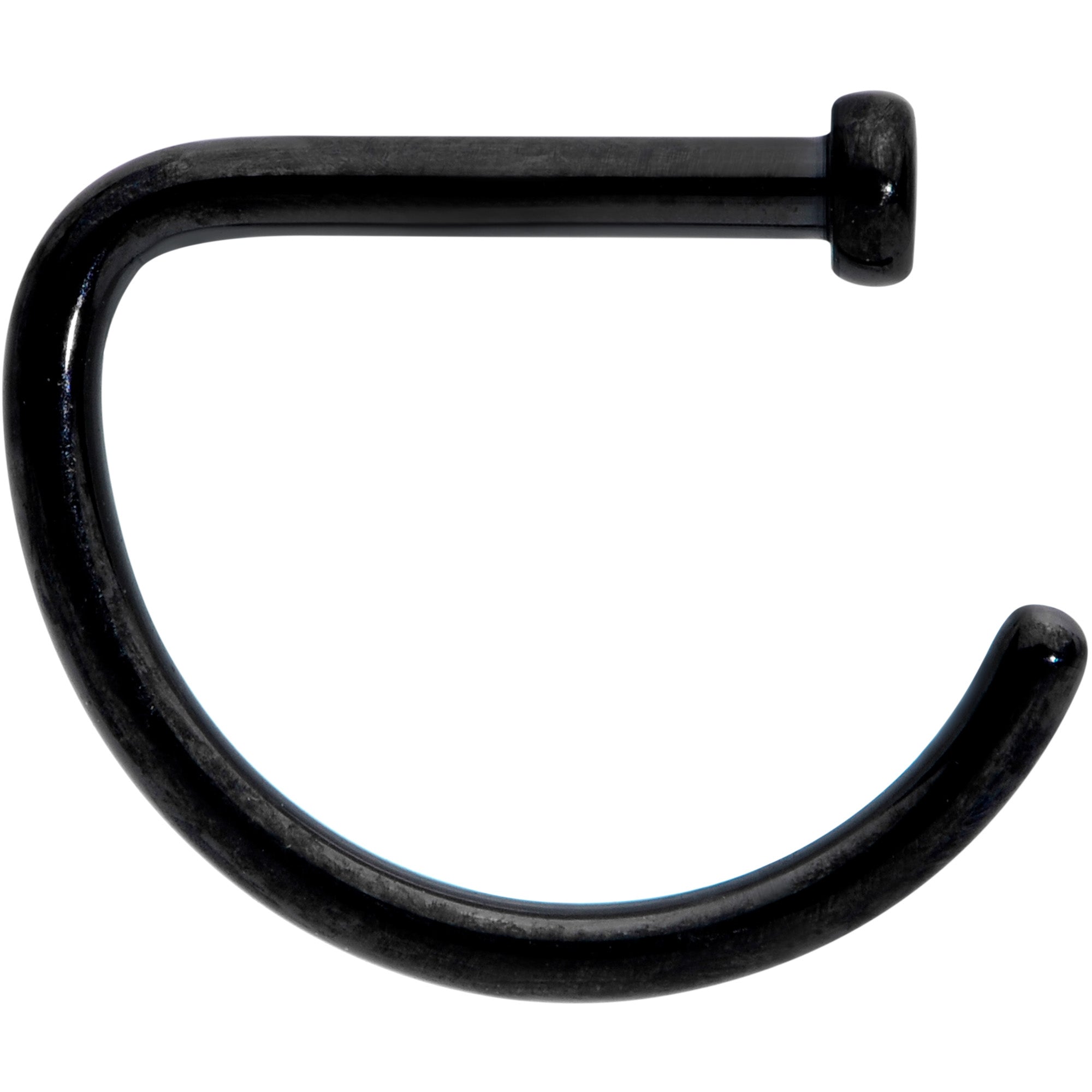 18G 5/16 Black Grade 23 Titanium D Shape Nose Hoop