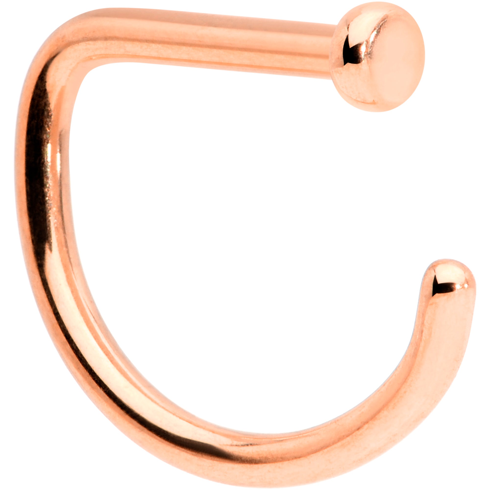 18G 5/16 Rose Gold Tone Grade 23 Titanium D Shape Nose Hoop