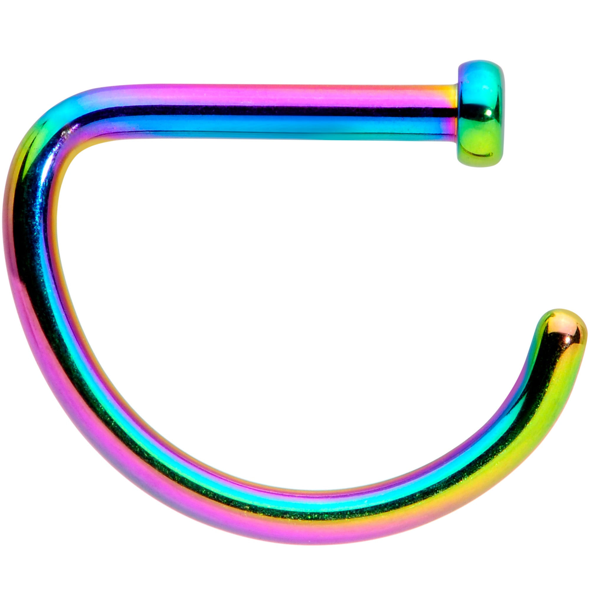 18G 5/16 Rainbow Grade 23 Titanium D Shape Nose Hoop