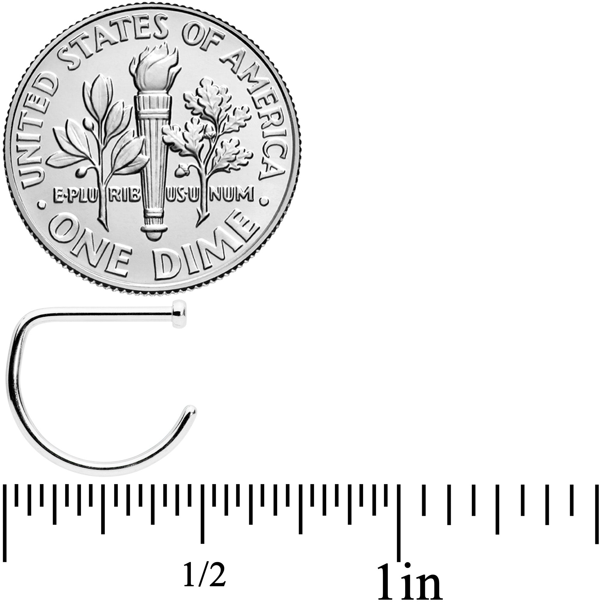 18G 3/8 G23 Implant Grade Titanium D Shape Nose Hoop