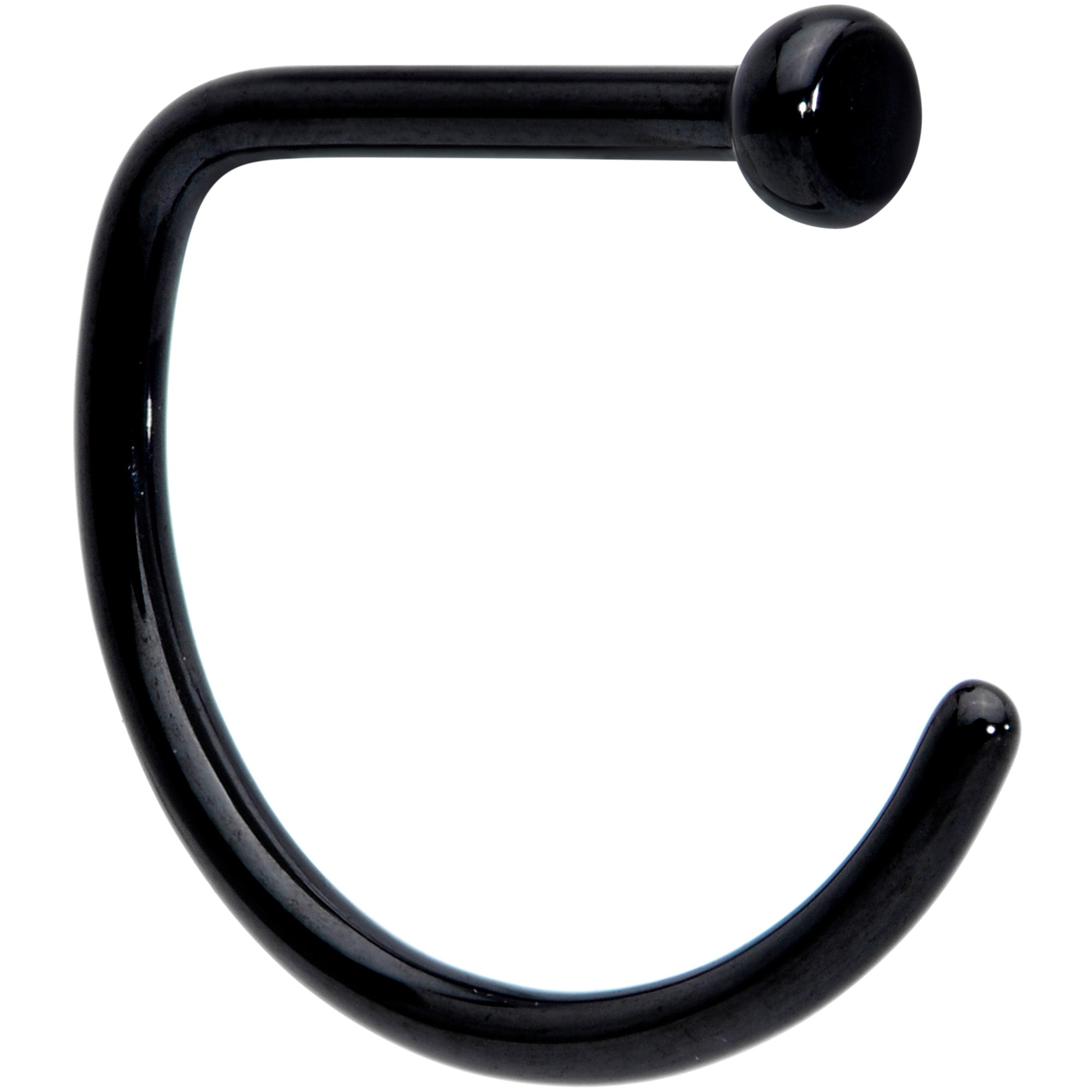20G 5/16 Black Implant Grade Titanium D Shape Nose Hoop