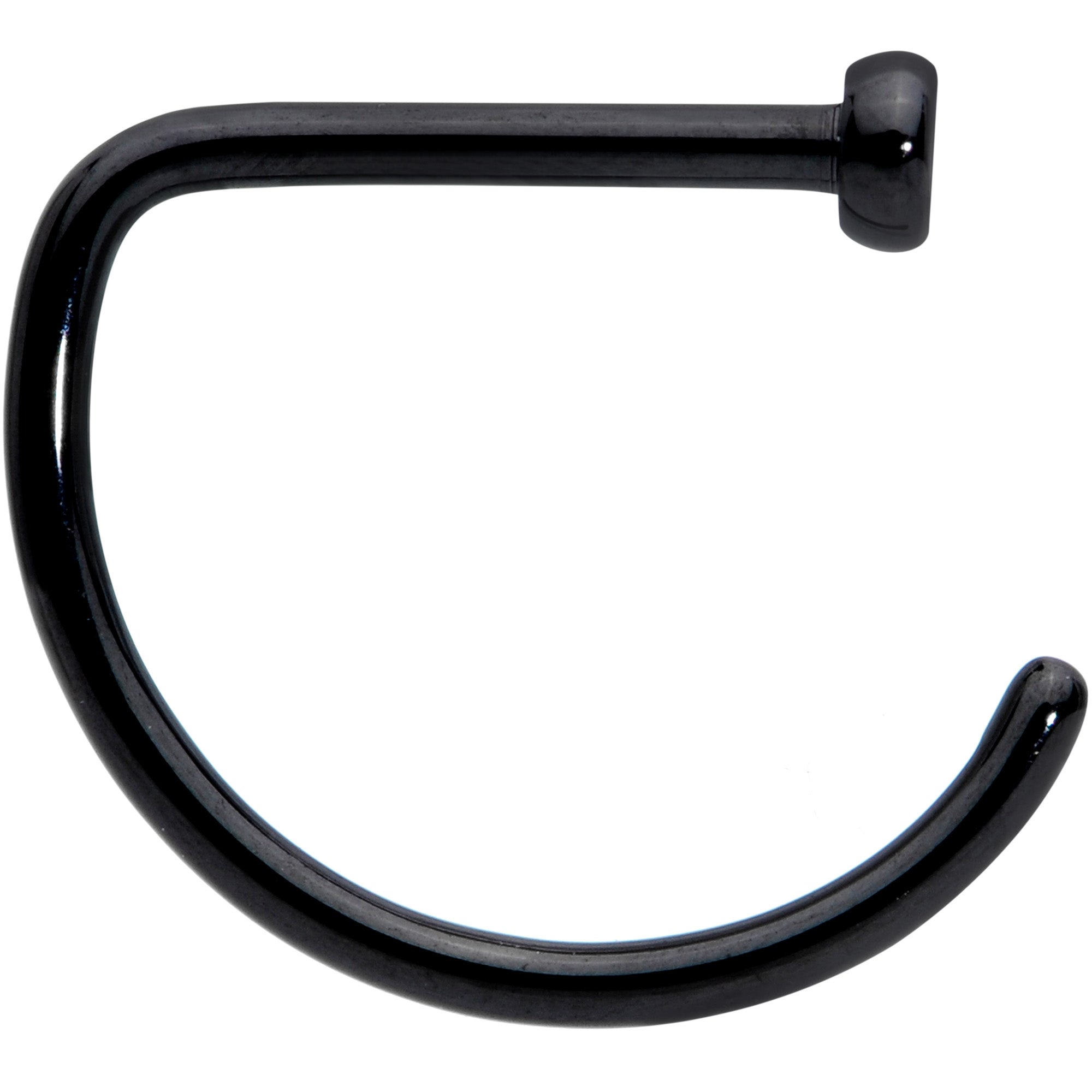 20G 5/16 Black Implant Grade Titanium D Shape Nose Hoop