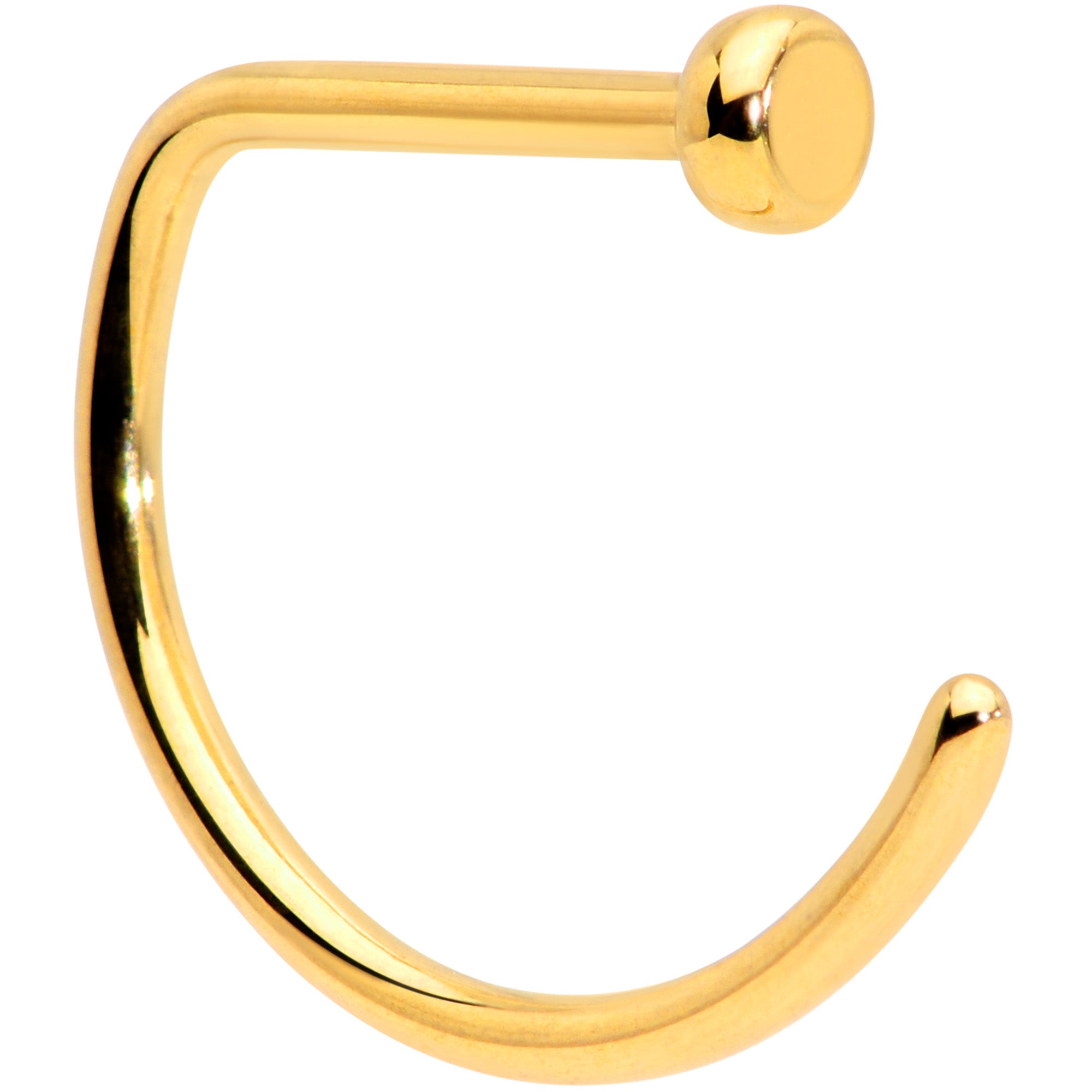 20G 5/16 Gold Tone Implant Grade Titanium D Shape Nose Hoop