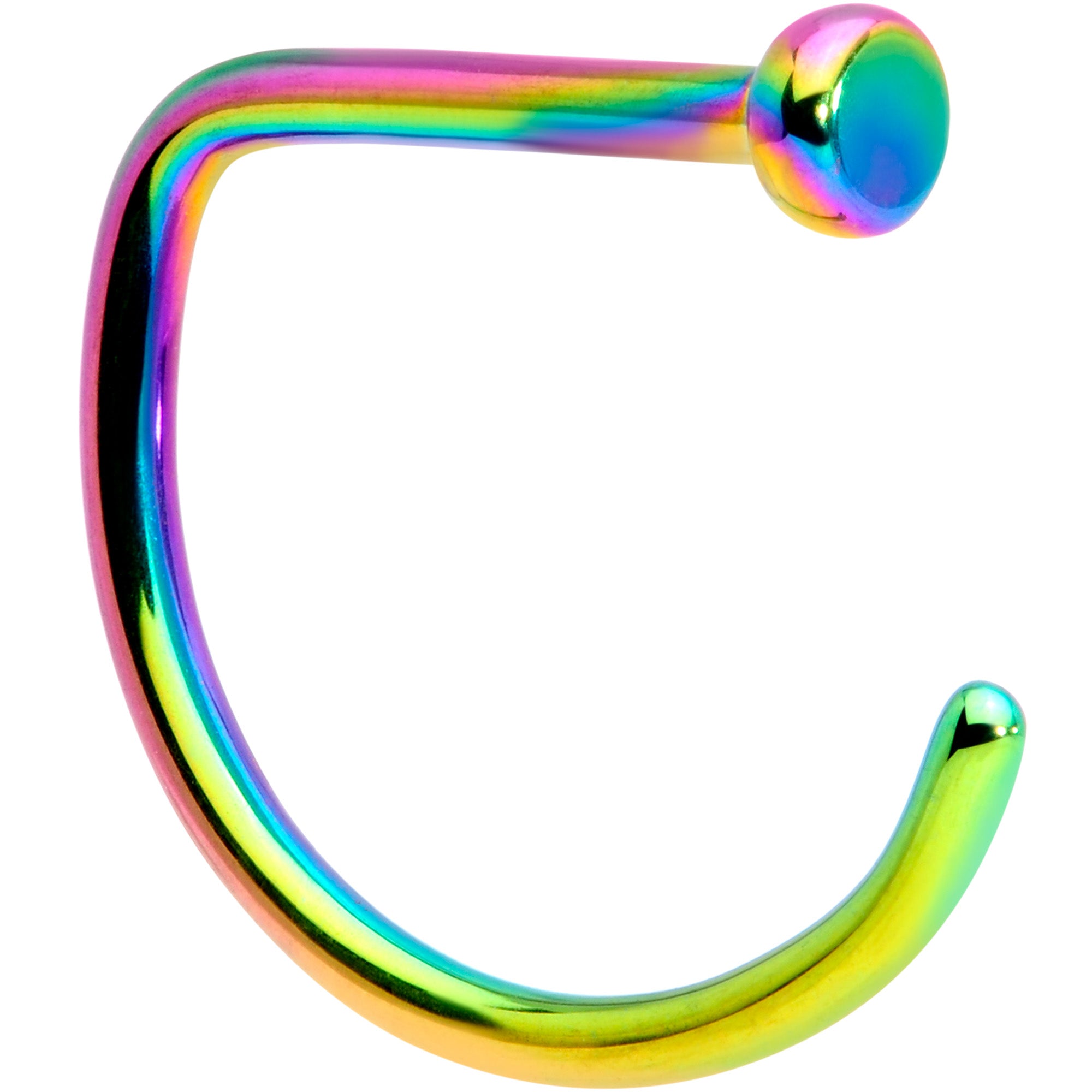 20G 5/16 Rainbow Implant Grade Titanium D Shape Nose Hoop
