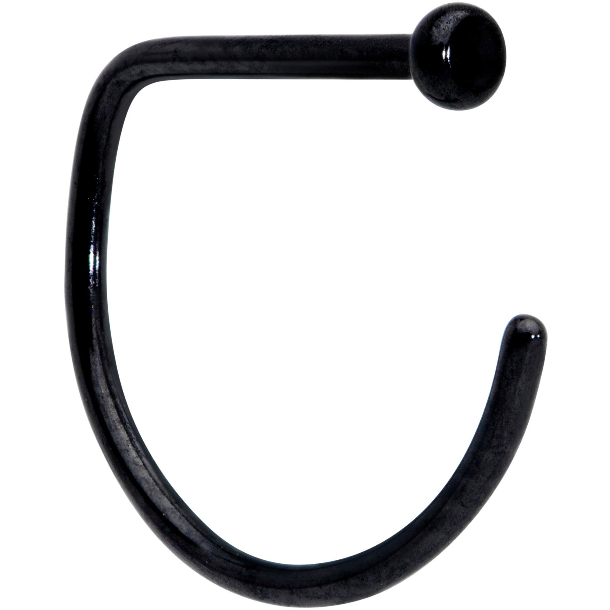 20G 3/8 Black Implant Grade Titanium D Shape Nose Hoop