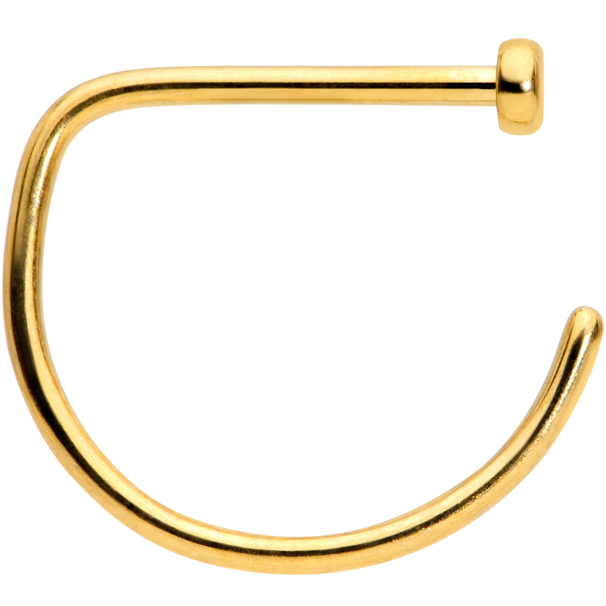 20G 3/8 Gold Tone Implant Grade Titanium D Shape Nose Hoop