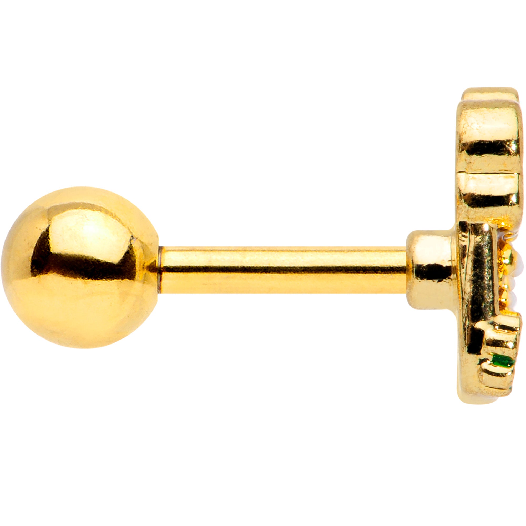 16G 1/4 Gold Tone St Patricks Beer Mug Cartilage Tragus Earring