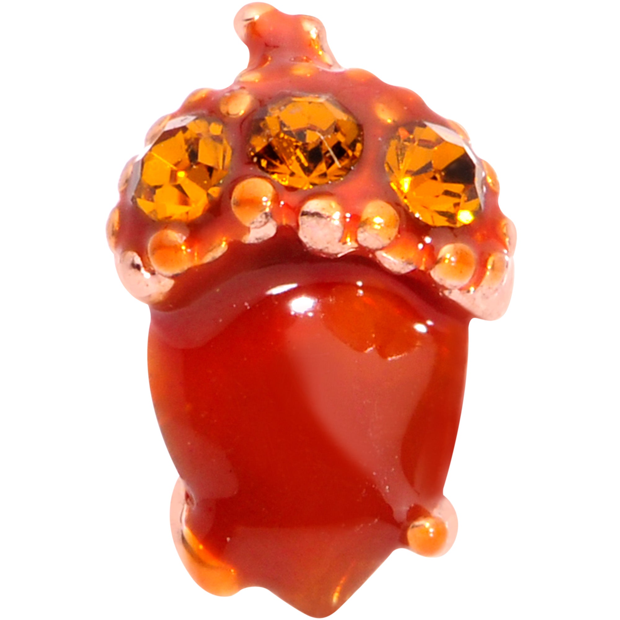 16G 5/16 Brown Gem Fall Autumn Acorn Labret Monroe Tragus