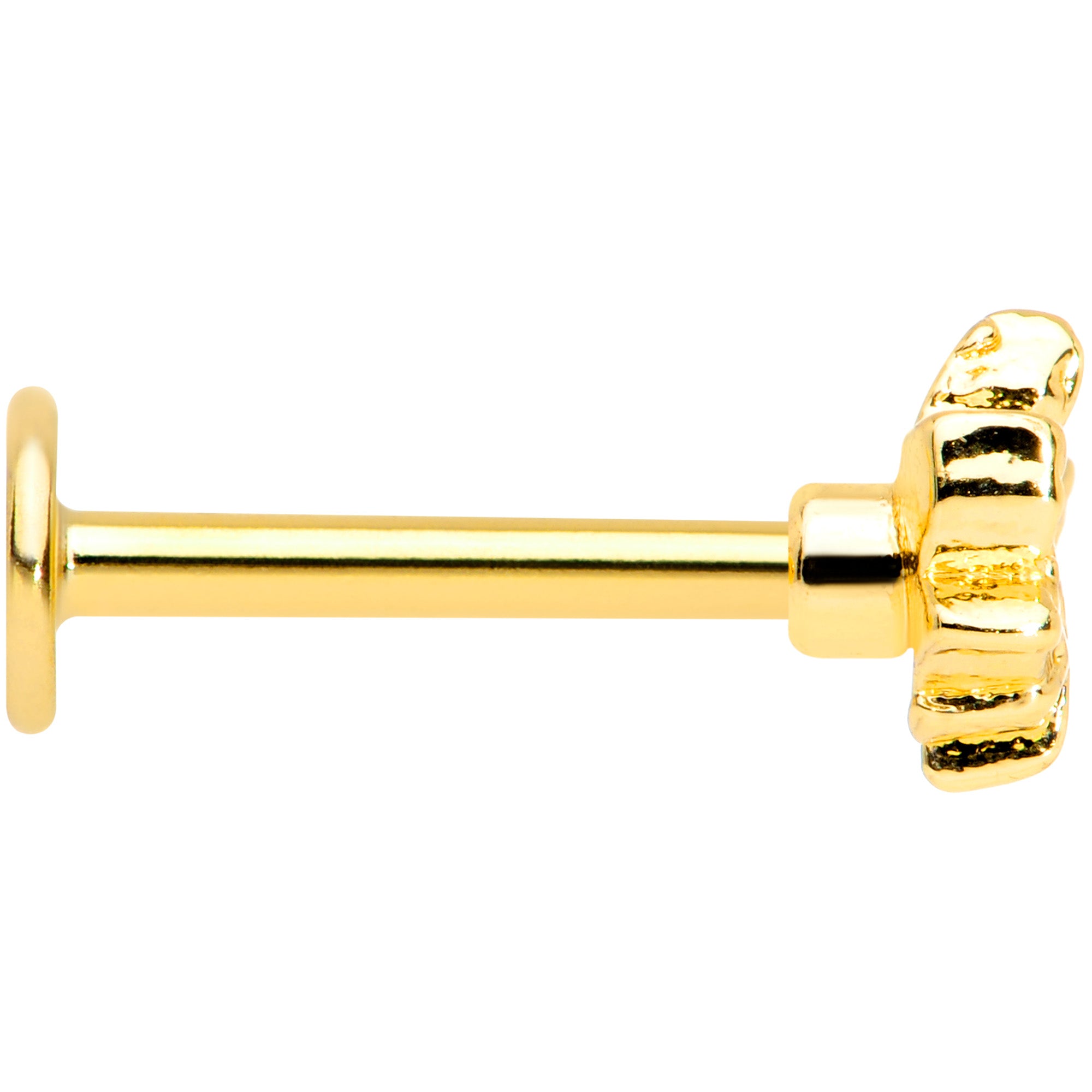 16G 5/16 Gold Tone Pot Leaf Labret Monroe Tragus