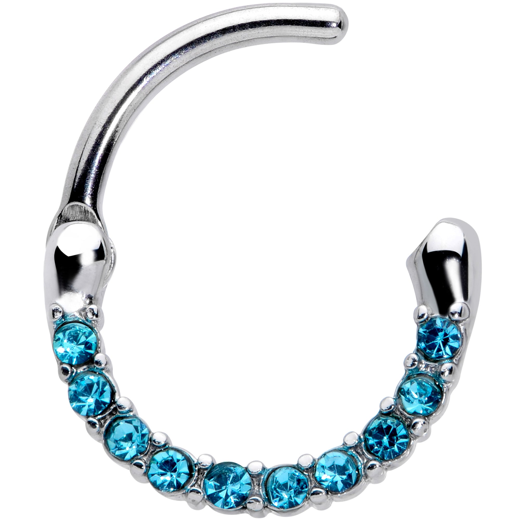 16G 5/16 Aqua Gem Paved Cartilage Clicker