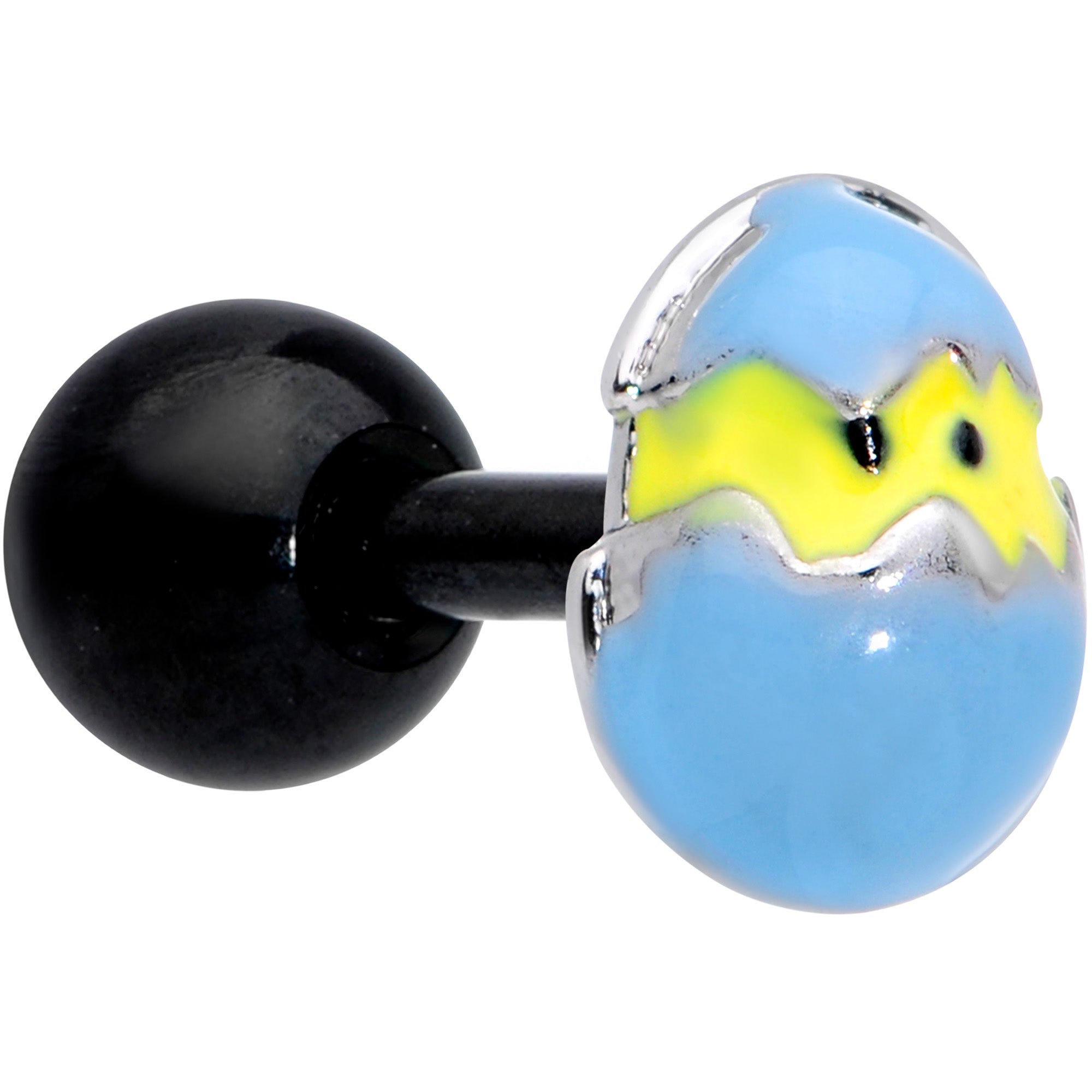 16G 1/4 Black Blue Easter Egg Chick Cartilage Tragus Earring