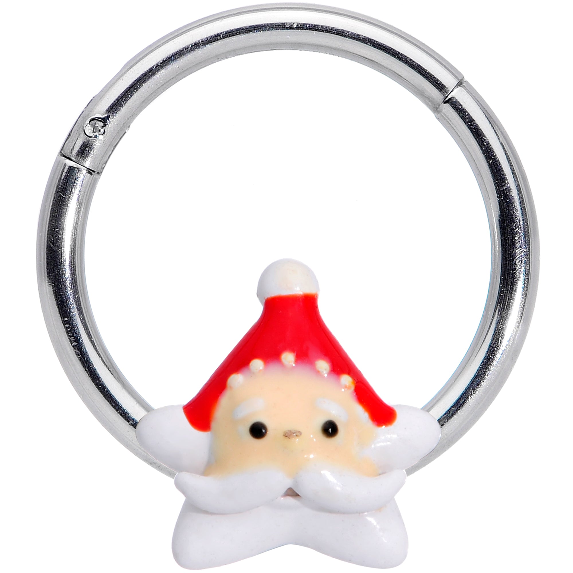 16G 3/8 Santas Beard Christmas Hinged Segment Ring