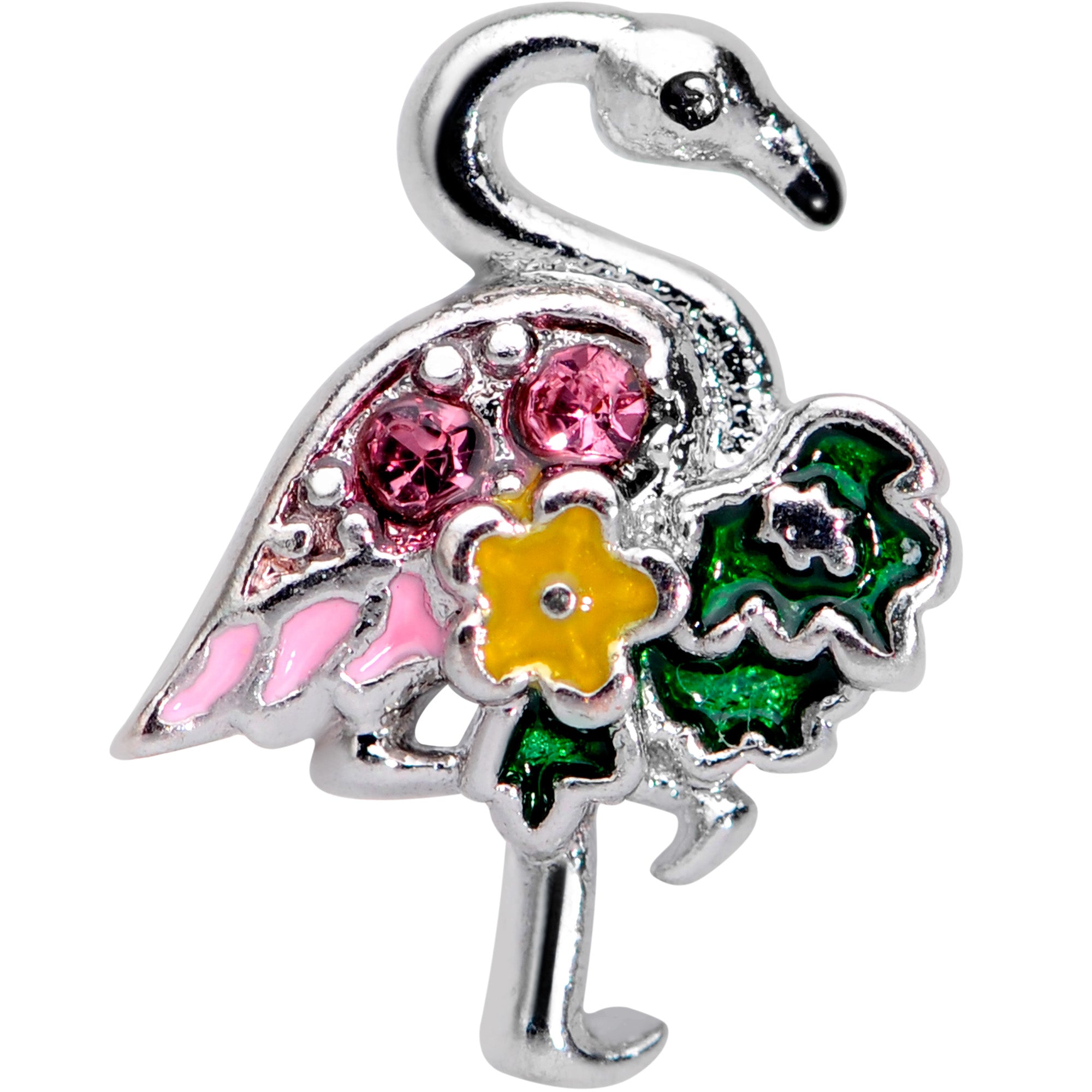 16G 1/4 Pink Gem Funky Flamingo Cartilage Tragus Earring