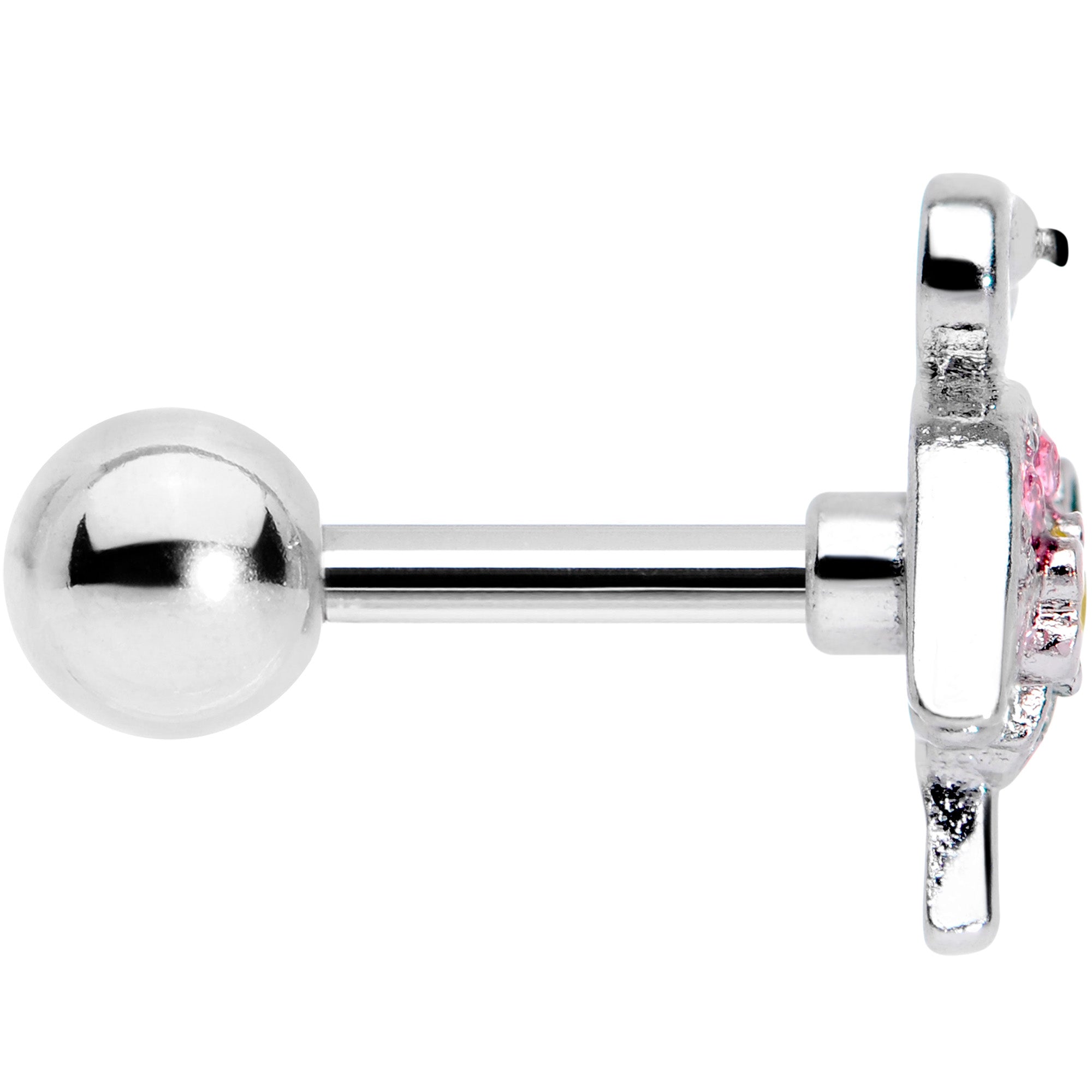 16G 1/4 Pink Gem Funky Flamingo Cartilage Tragus Earring