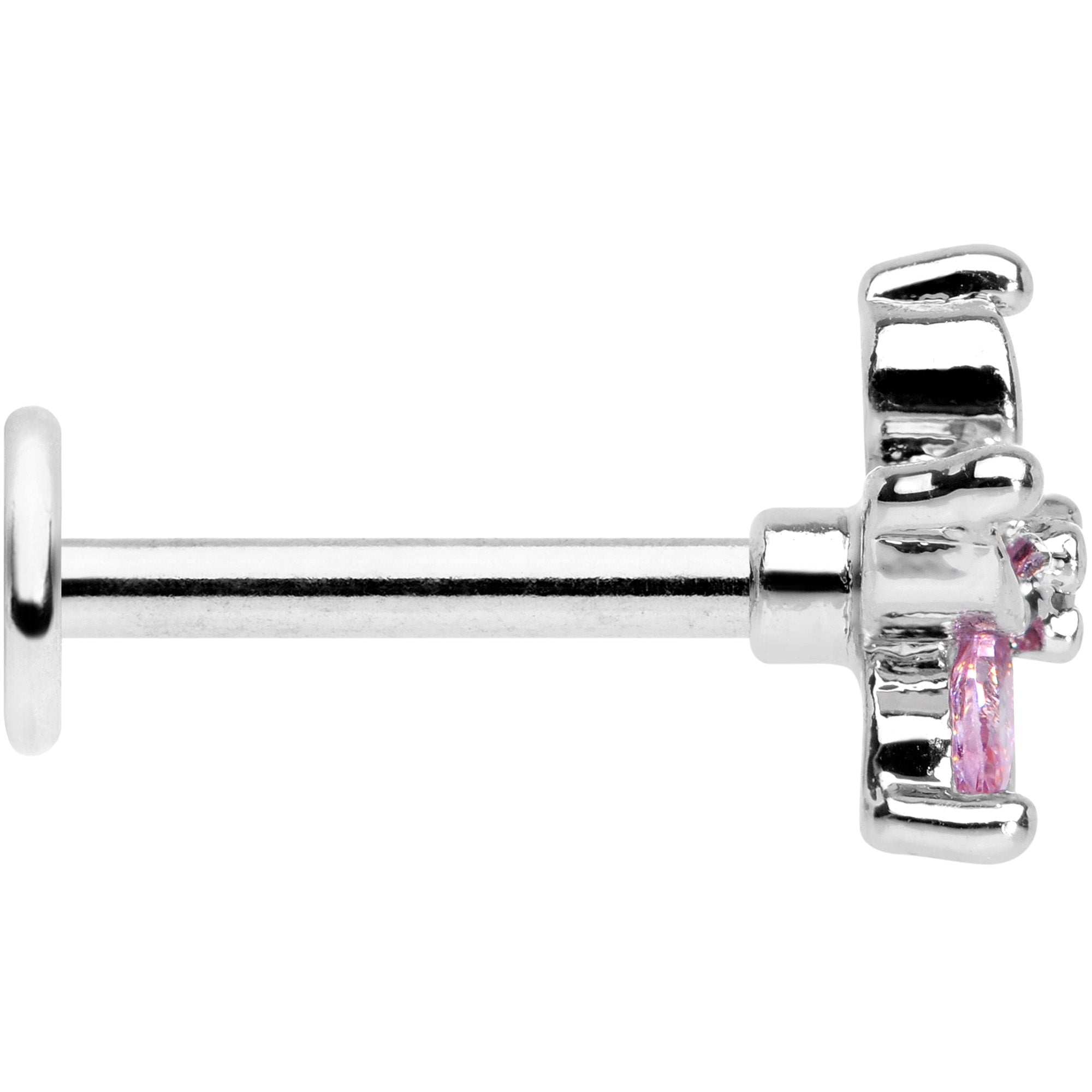 16G 5/16 Pink Gem Pretty Petals Flower Labret Monroe Tragus