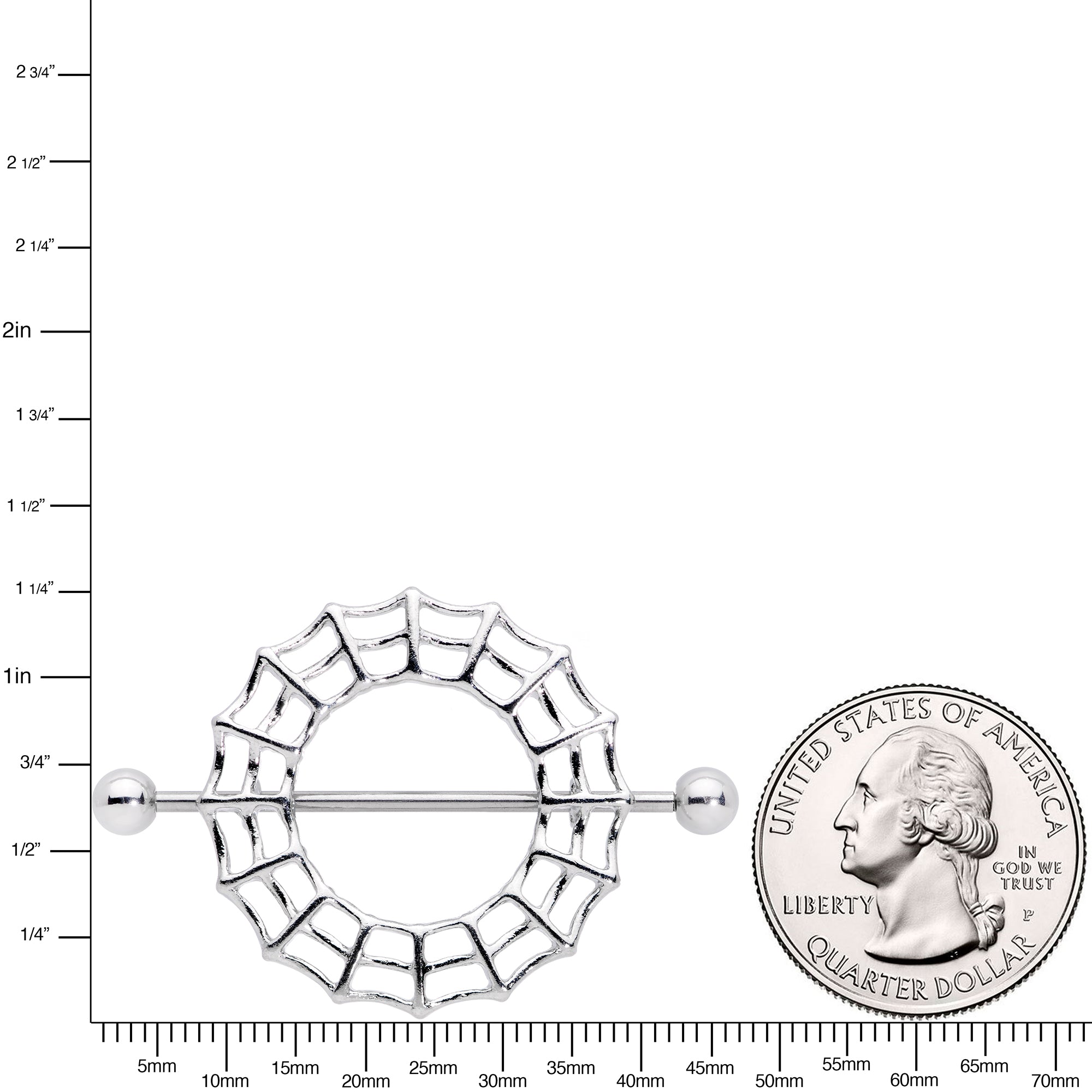 14G 7/8 Sexy Spider Web Halloween Nipple Shield Set