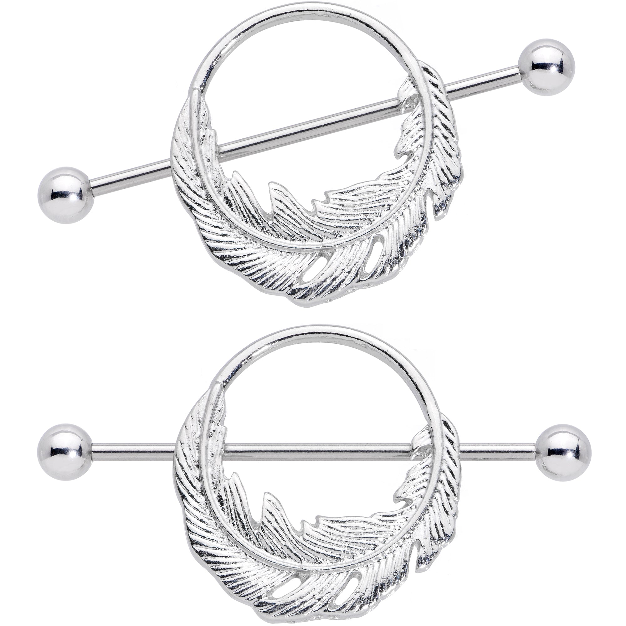 14G 3/4 Falling Feather Nipple Shield Set