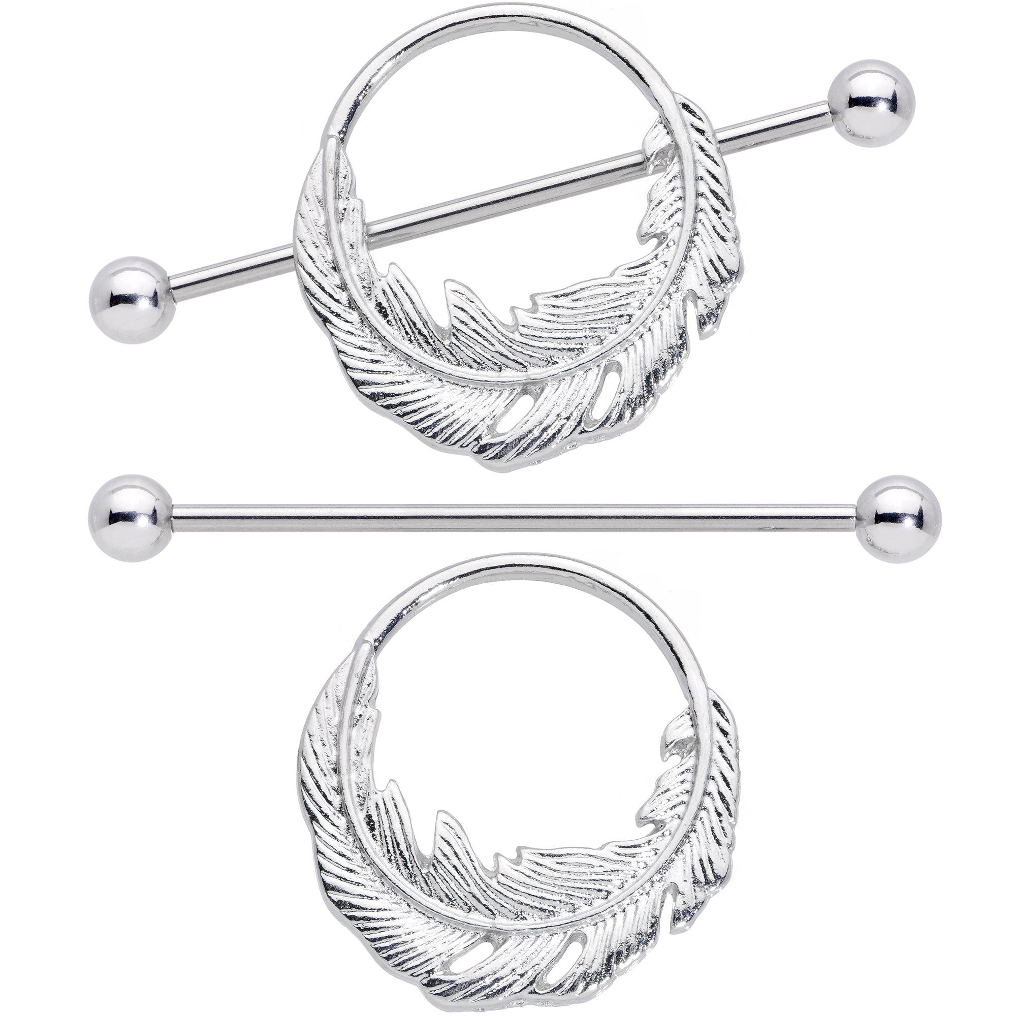 14G 3/4 Falling Feather Nipple Shield Set