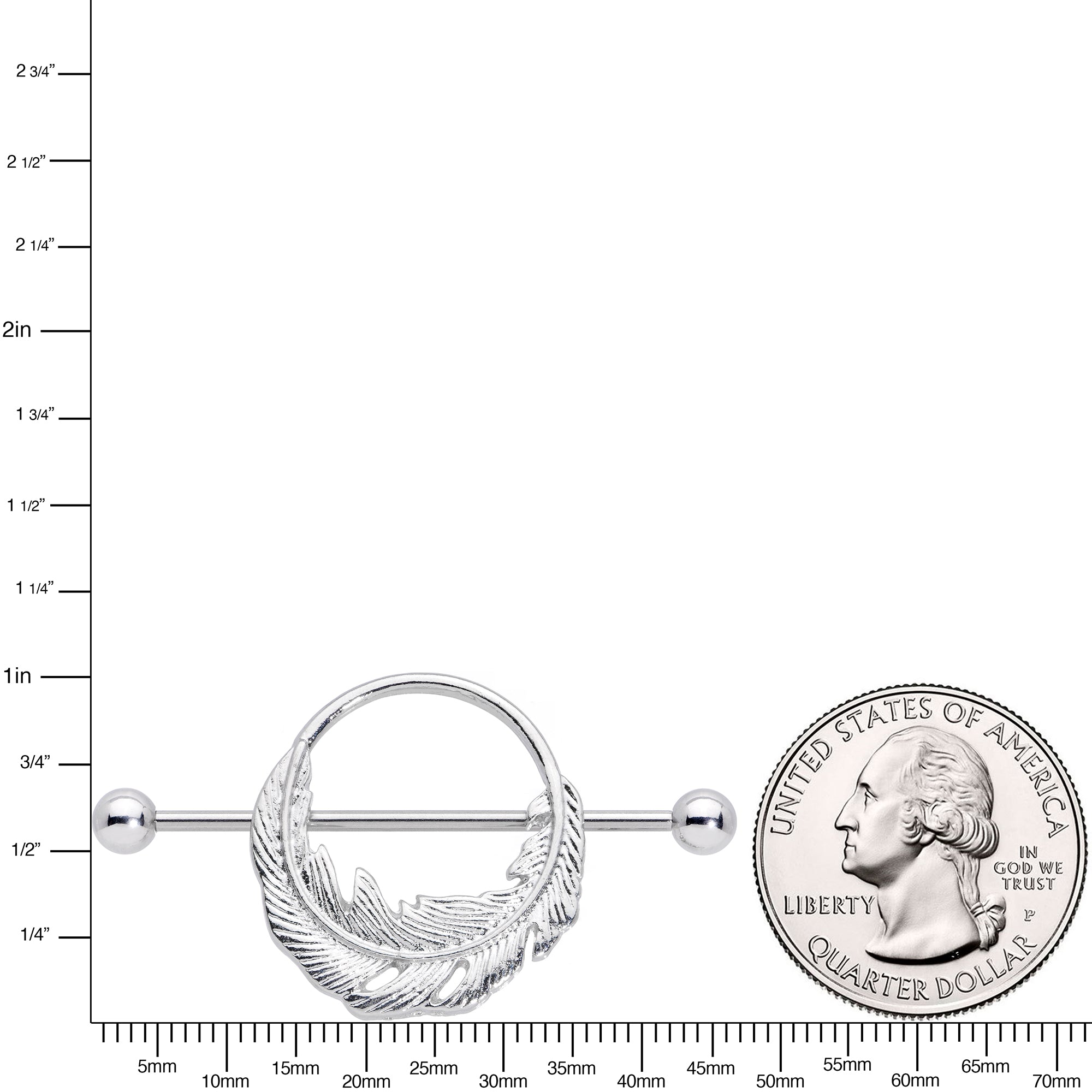 14G 3/4 Falling Feather Nipple Shield Set