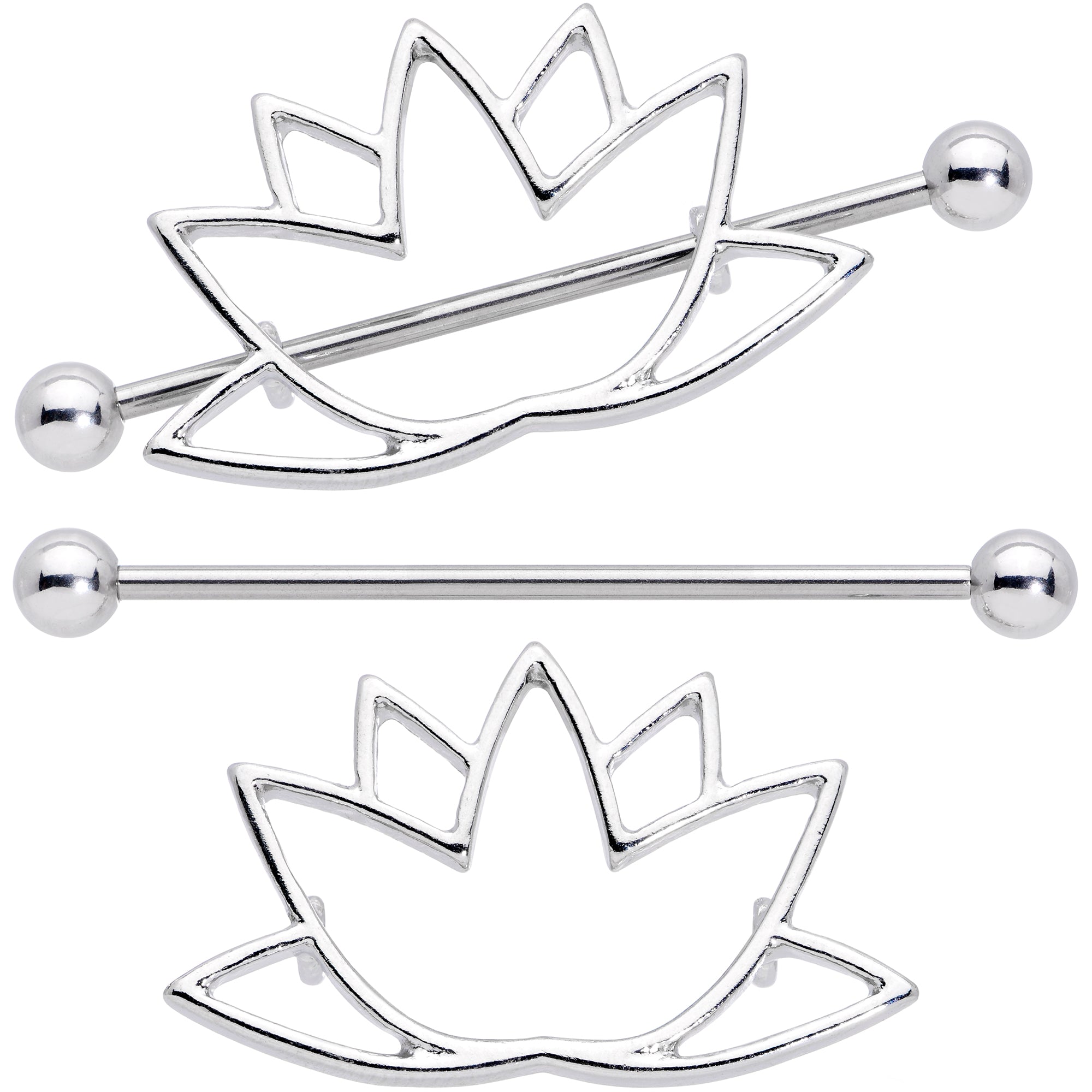 14G 3/4 Open Lotus Flower Nipple Shield Set