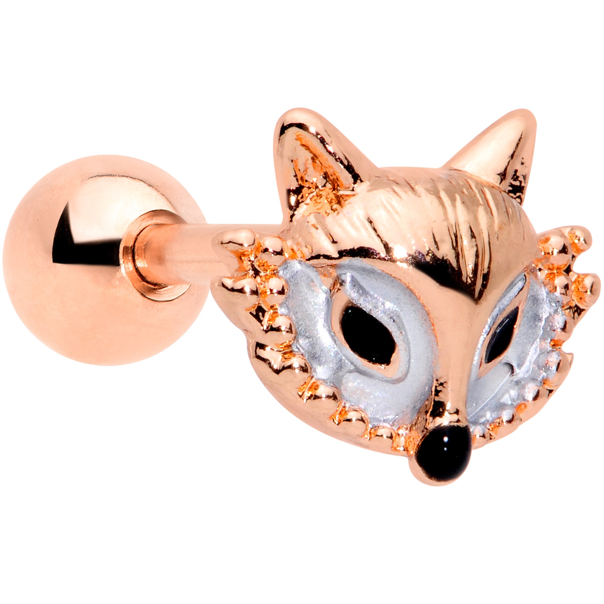 16G 1/4 Rose Gold Tone Fashion Fox Cartilage Tragus Earring
