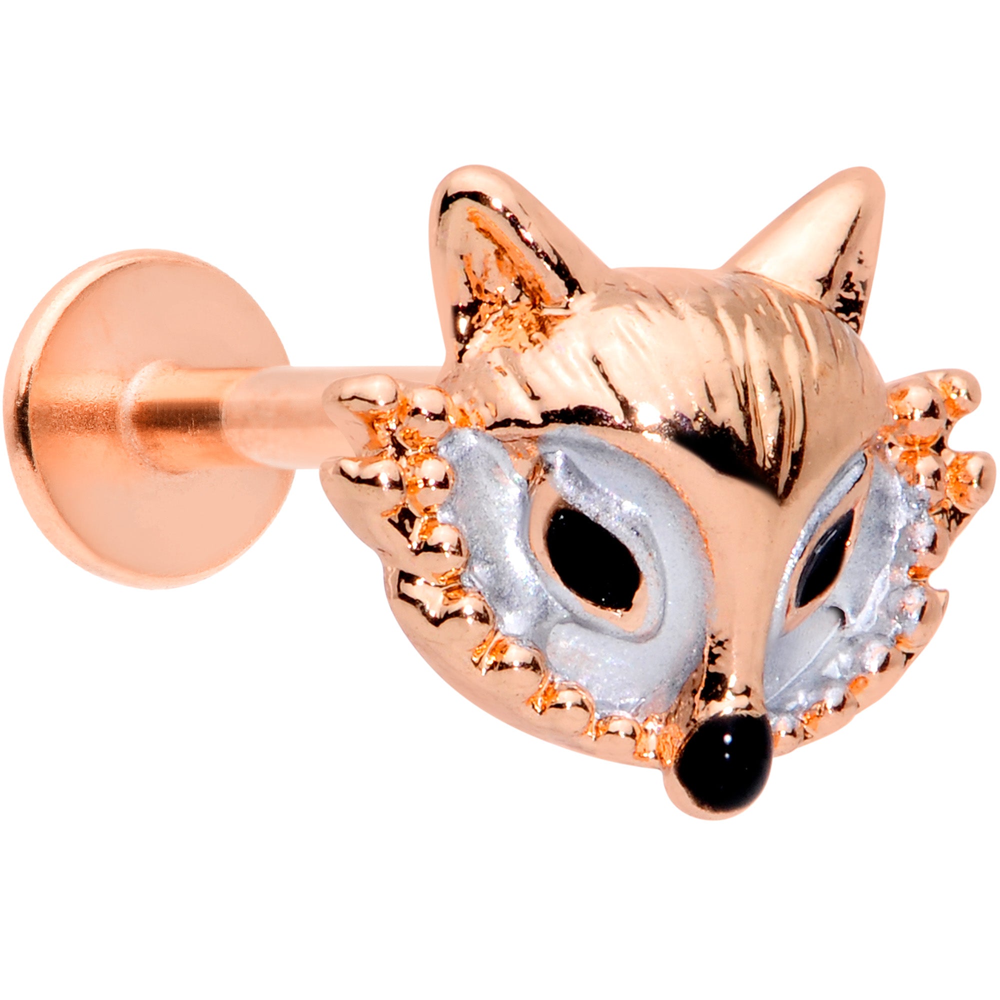 16G 5/16 Rose Gold Tone Fashion Fox Labret Monroe Tragus