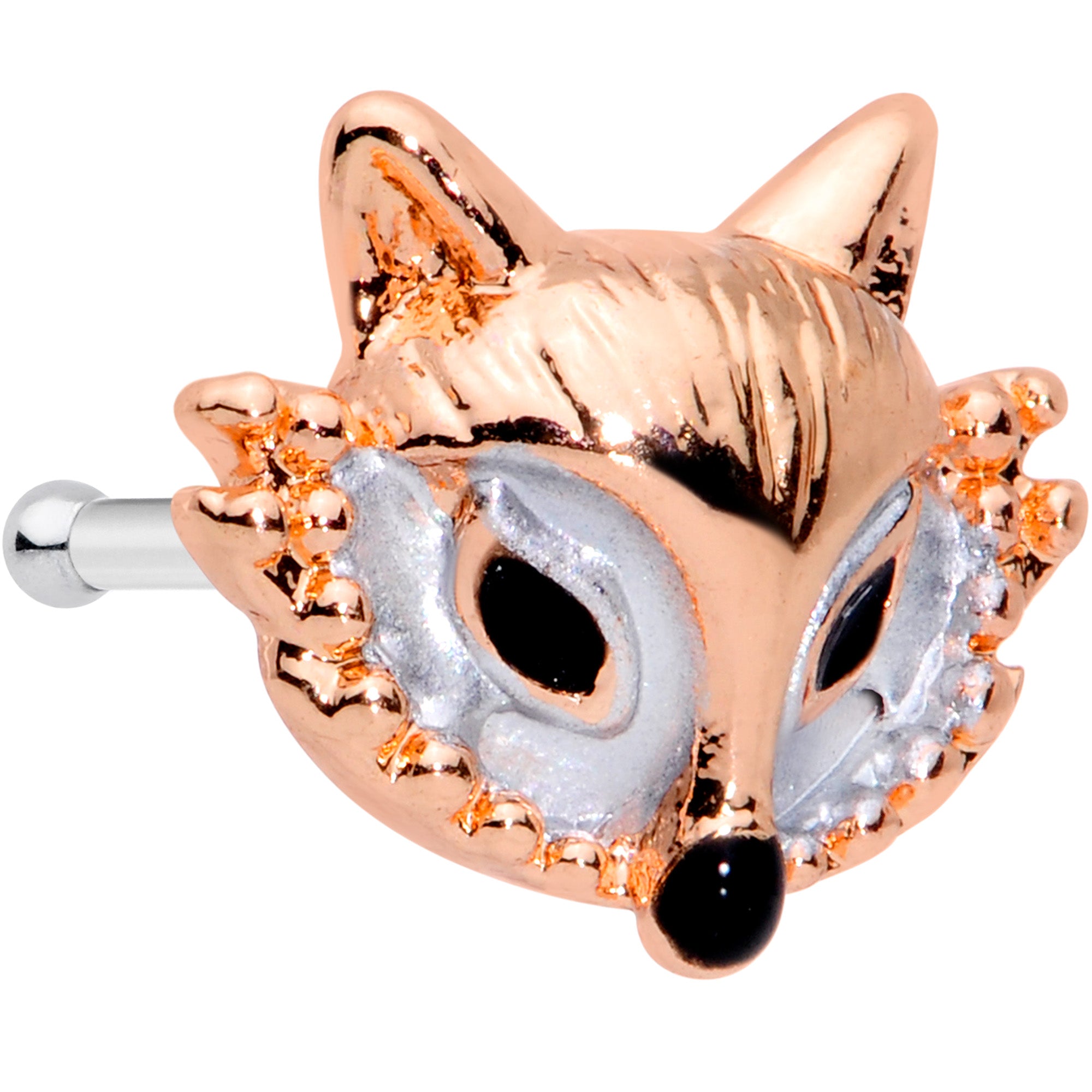 20G 1/4 Rose Gold Tone Fashion Fox Nose Bone