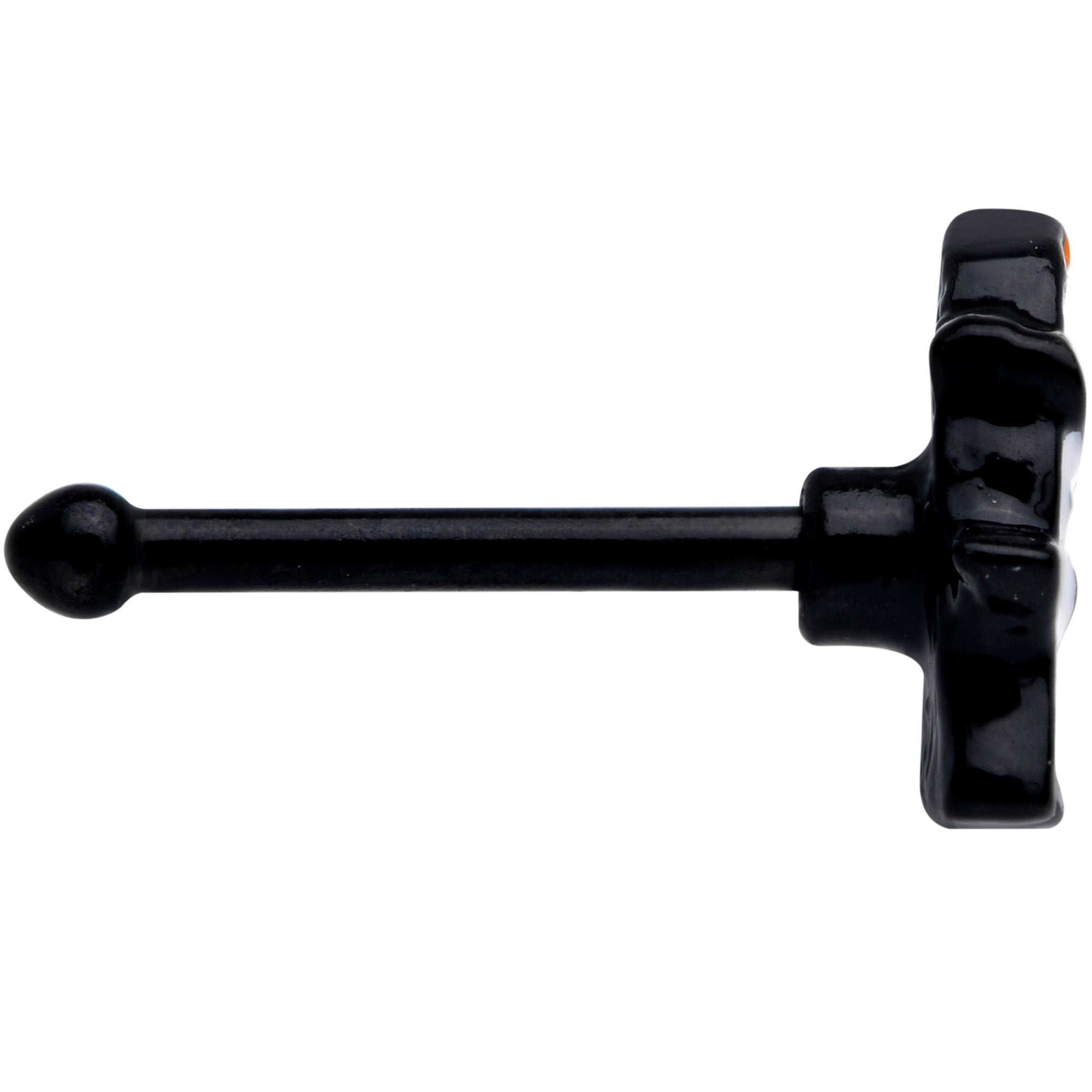 20G 1/4 Black Striped Hat Candy Ghost Halloween Nose Bone