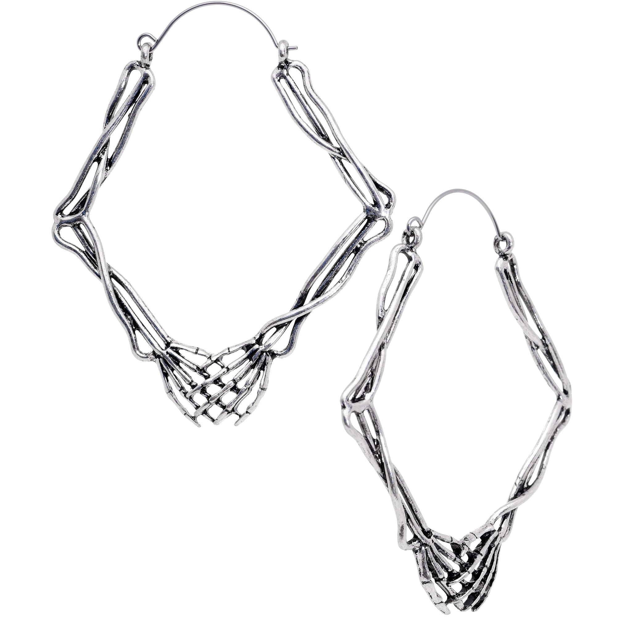 Skeletons Holding Hands Halloween Tunnel Plug Earrings