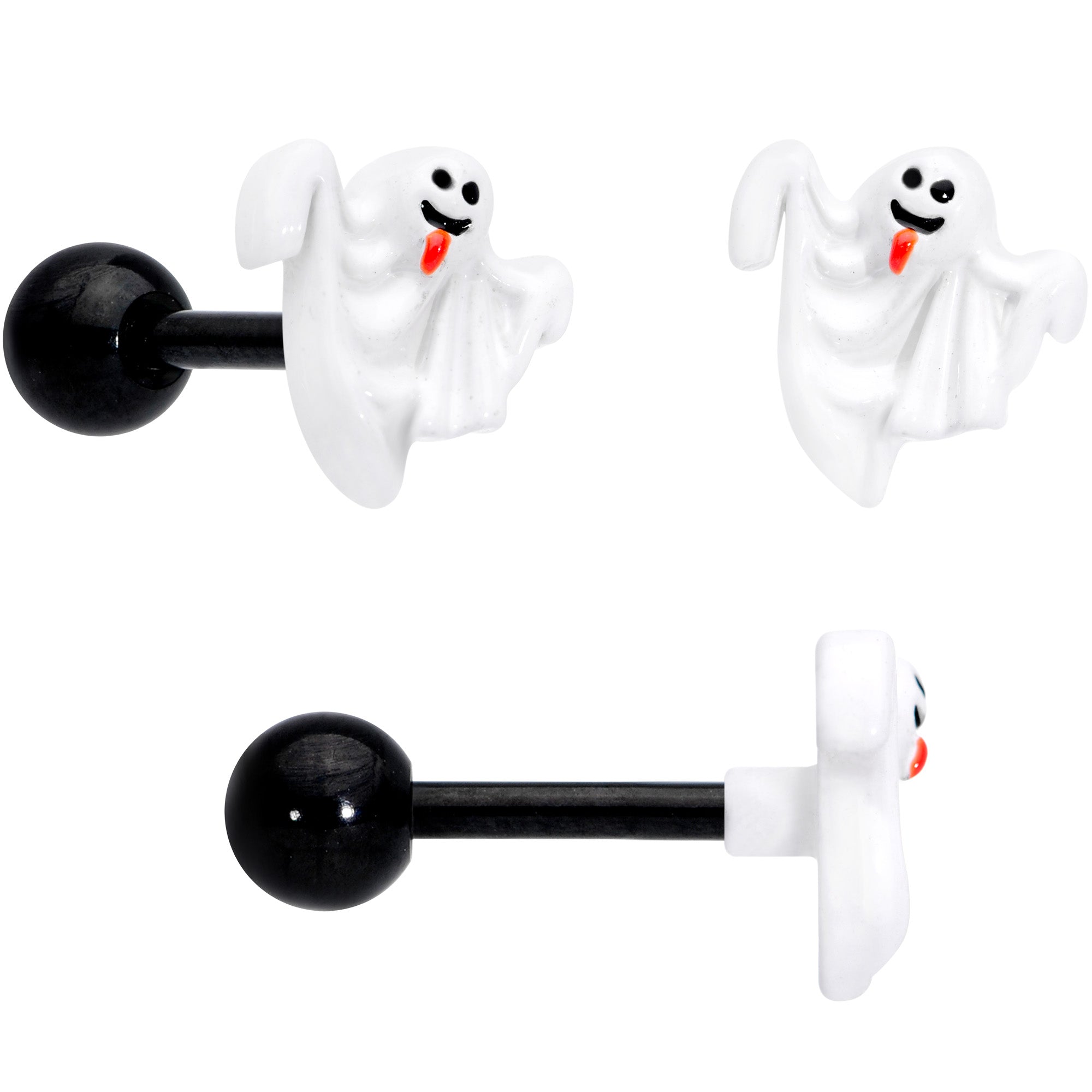 16G 1/4 Ghosts Pumpkin Halloween Cartilage Tragus Set of 3