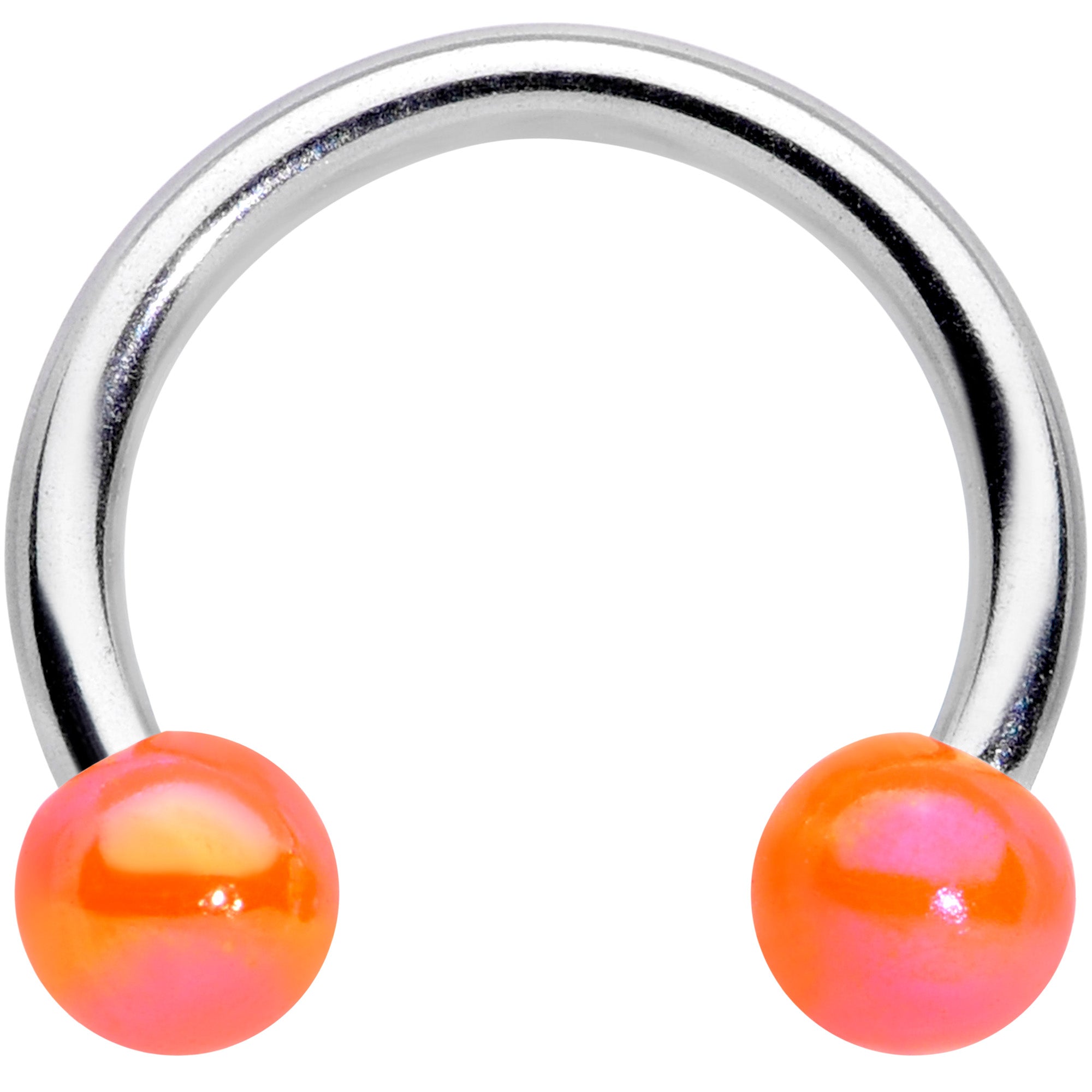 16G 5/16 Orange Ball Ends Horseshoe Circular Barbell