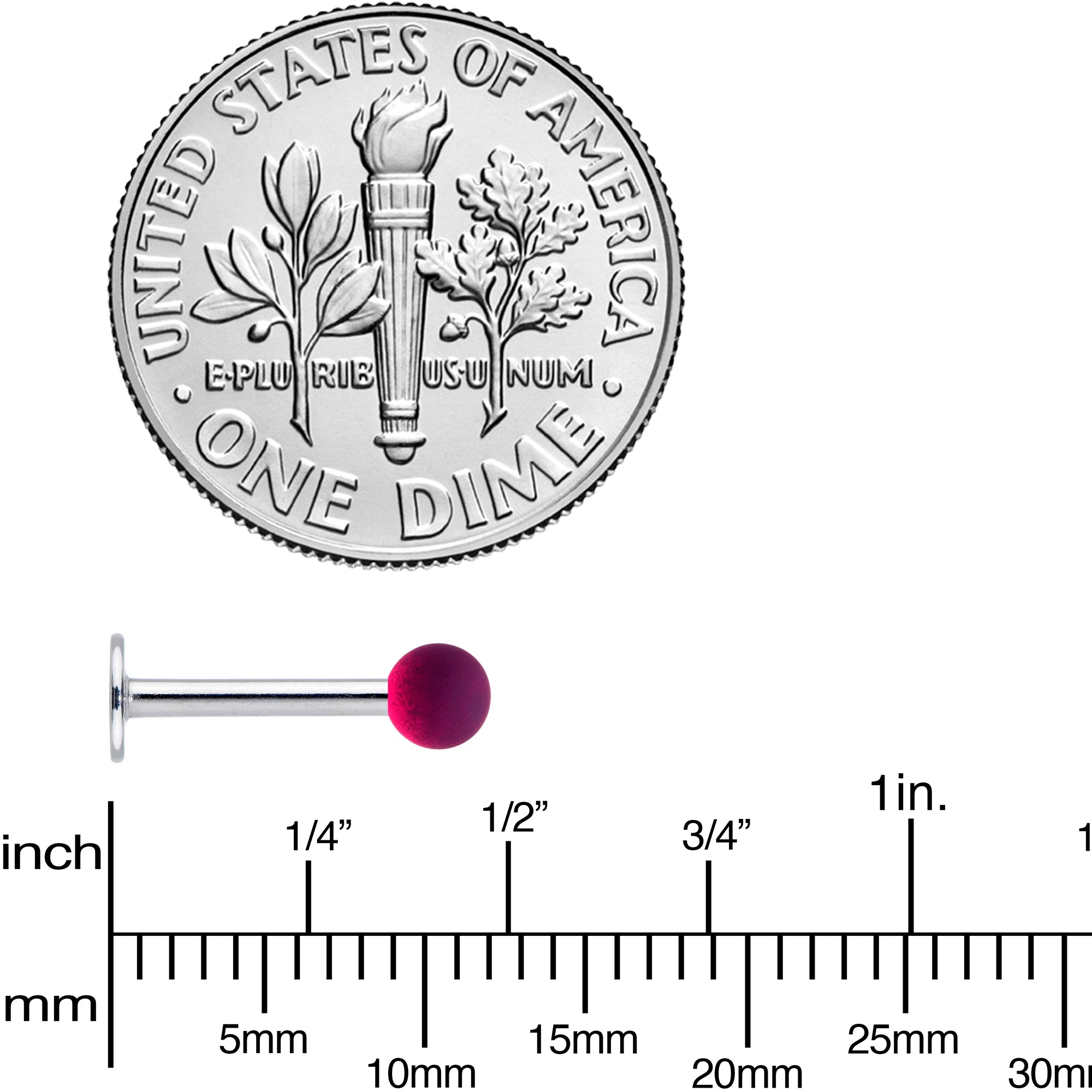 16G 5/16 Pink Purple Ombre Soft Finish Labret Monroe Tragus