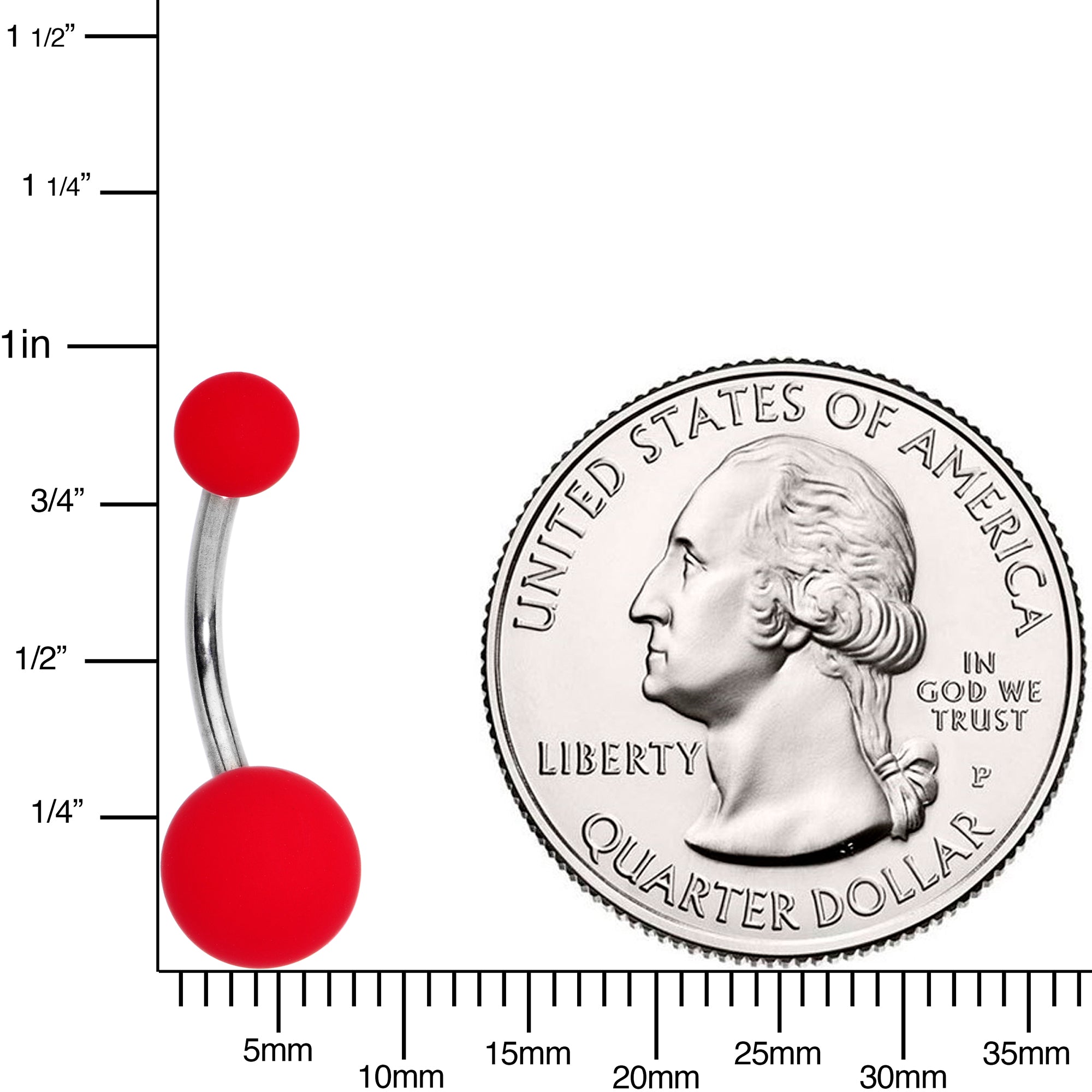 Radiant Red Soft Finish Belly Ring