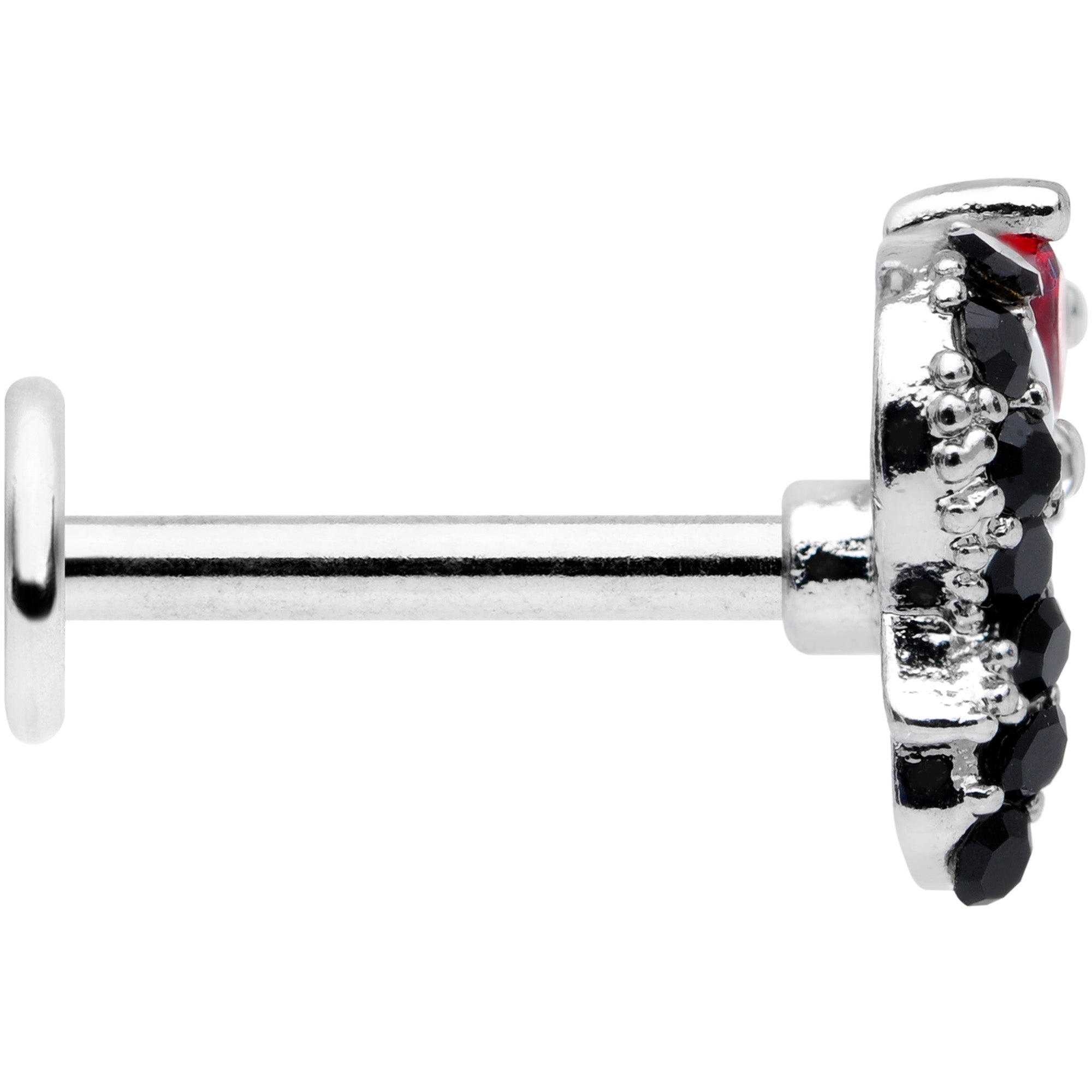 16G 5/16 Red Gem Penguin Valentines Day Labret Monroe Tragus