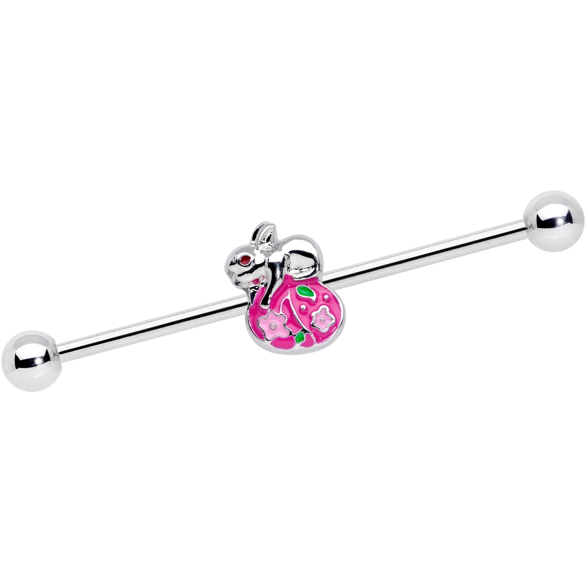 14G Bunny Rabbit Easter Egg Industrial Barbell 38mm