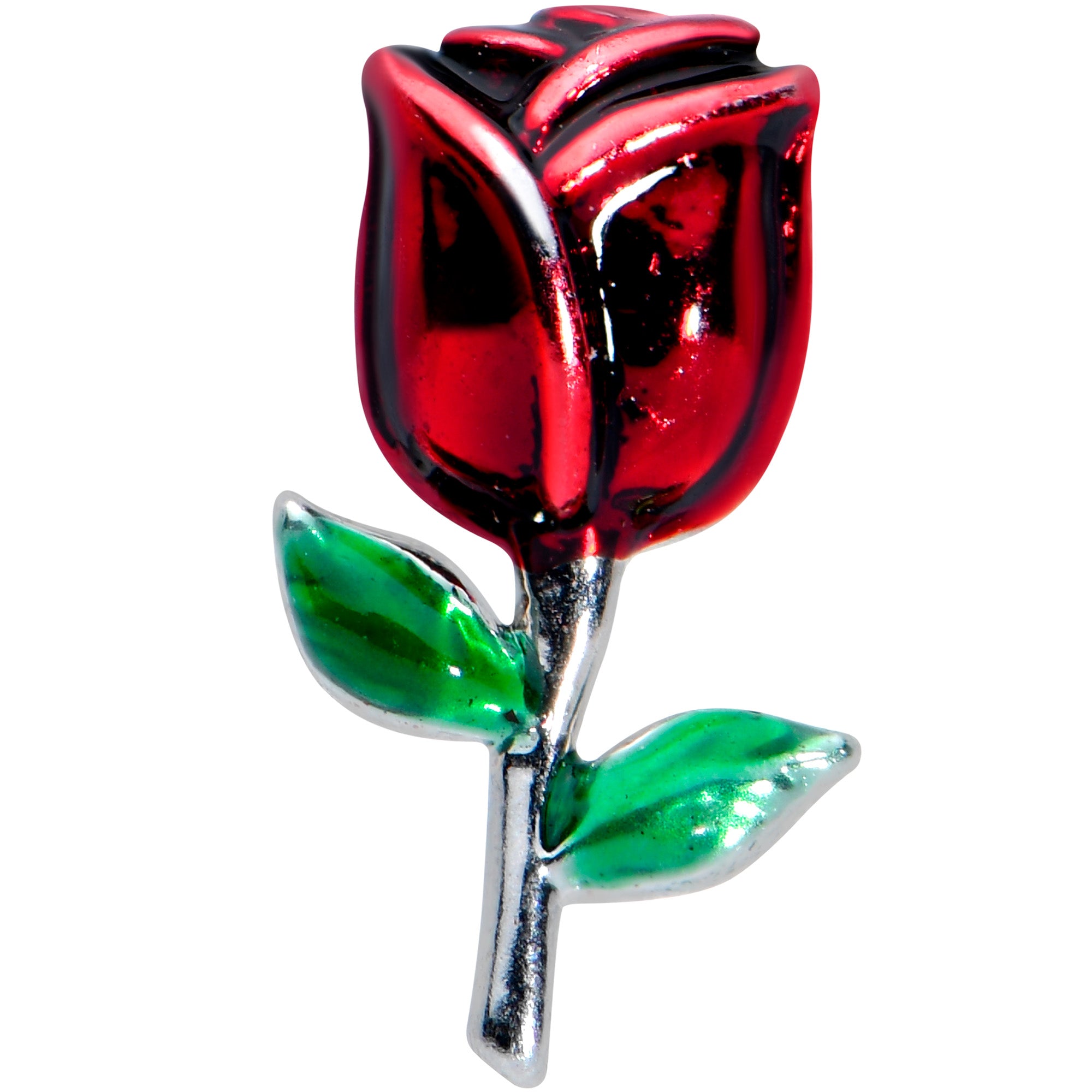 16G 1/4 Red Rose Flower Valentines Day Labret Monroe Tragus