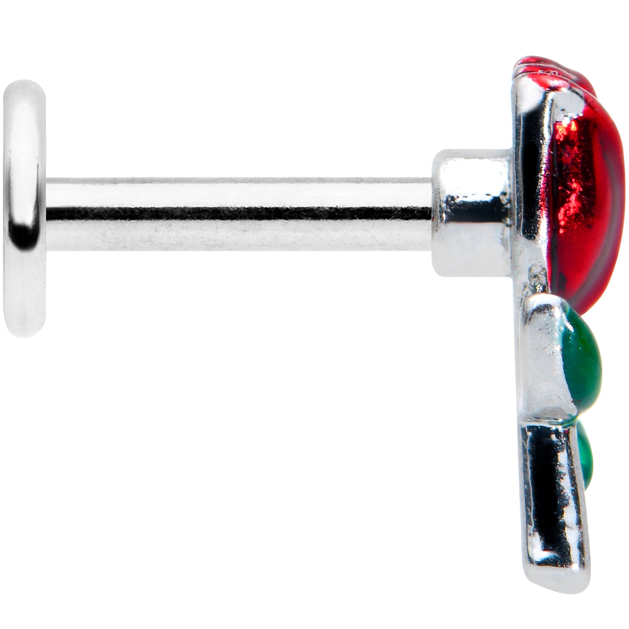 16G 1/4 Red Rose Flower Valentines Day Labret Monroe Tragus