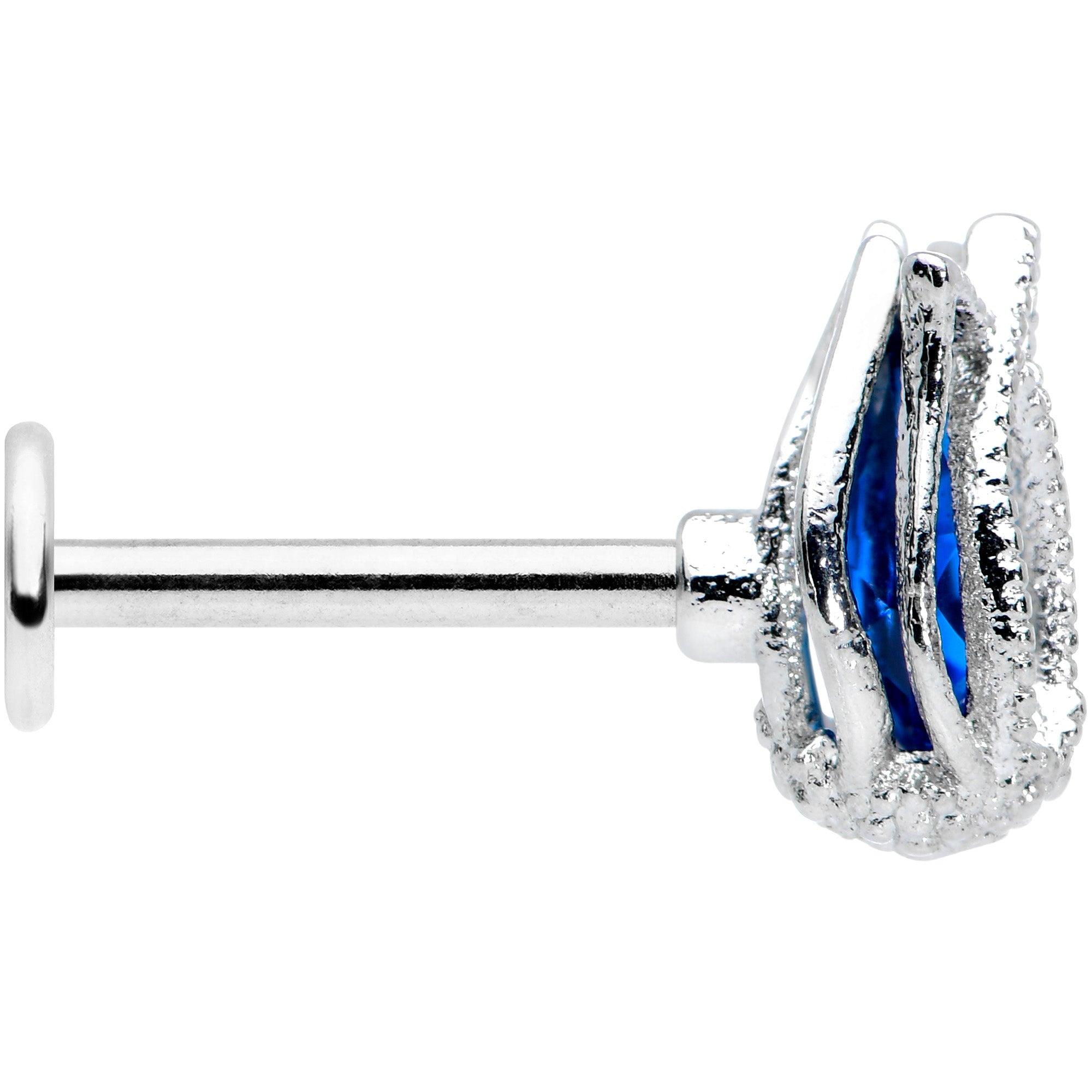 16G 5/16 Blue Gem Tulip Petals Flower Labret Monroe Tragus