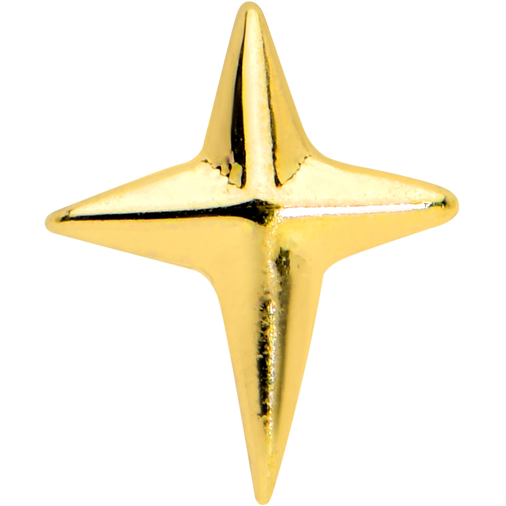 16G 1/4 Gold Tone Simple Cross Labret Monroe Tragus