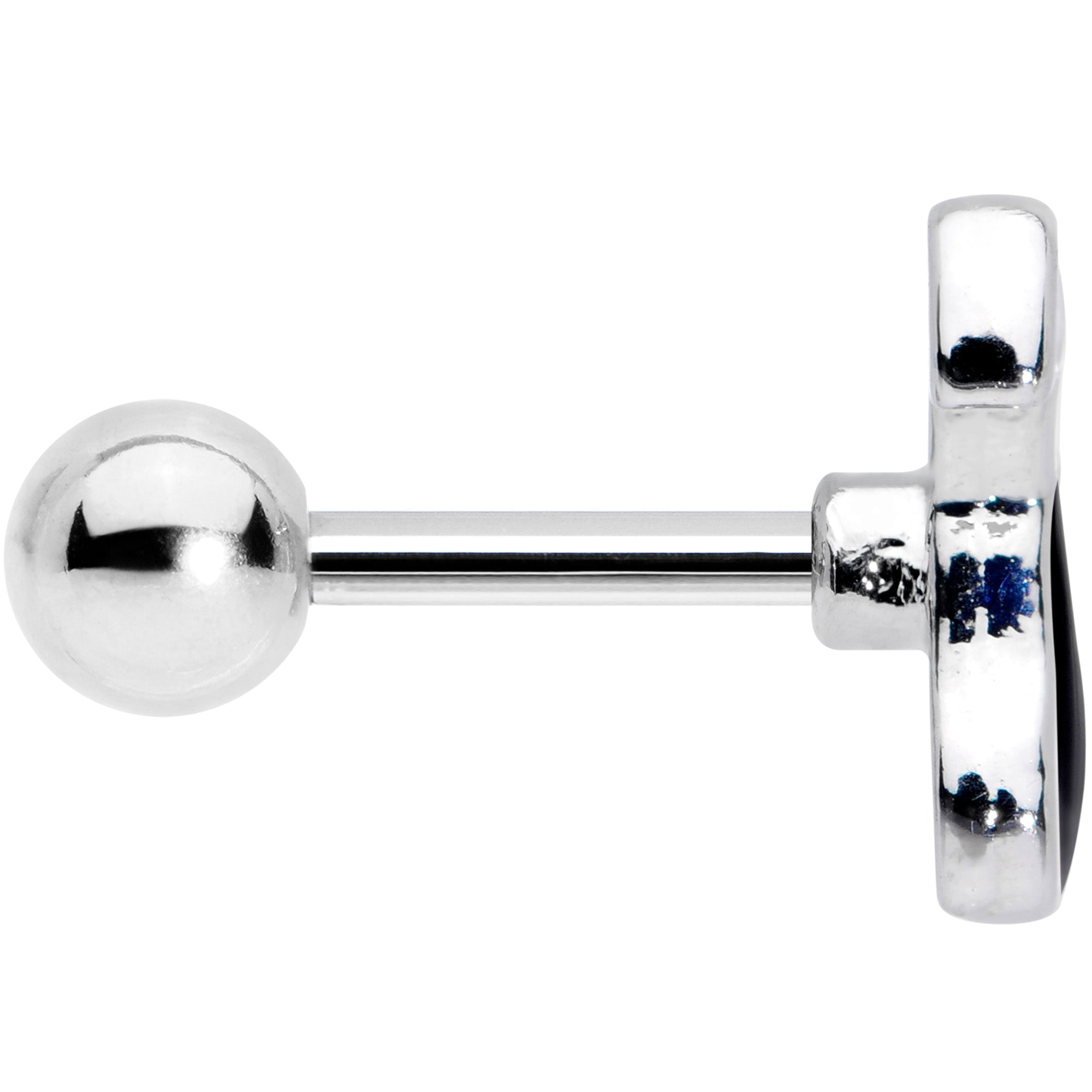 16G 1/4 Black Sitting Dog Cartilage Tragus Earring