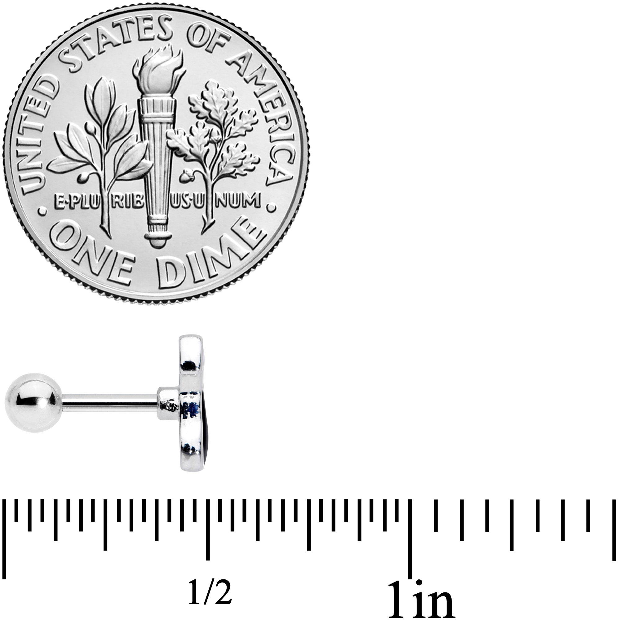 16G 1/4 Black Sitting Dog Cartilage Tragus Earring