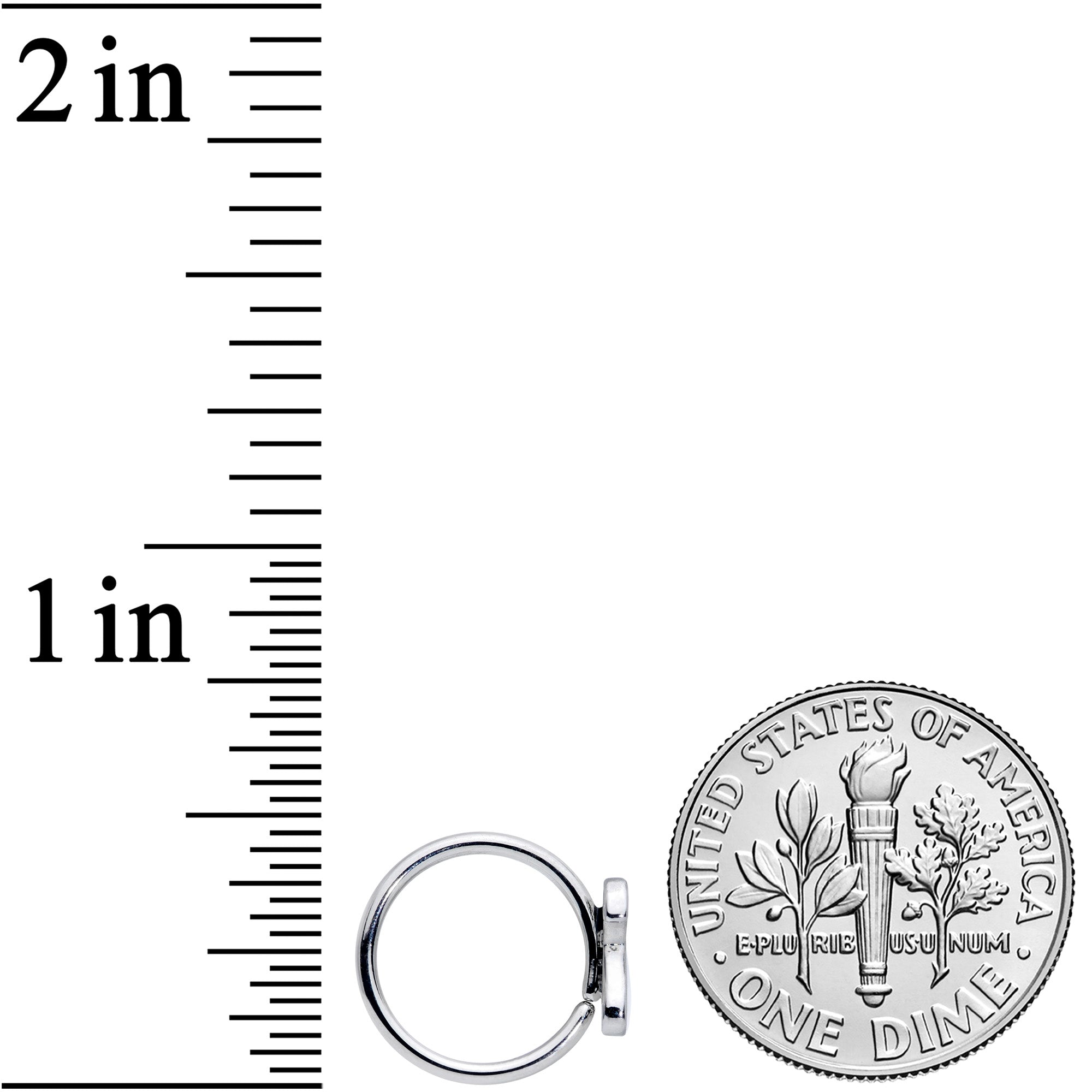 18G 3/8 White Sitting Dog Nose Hoop