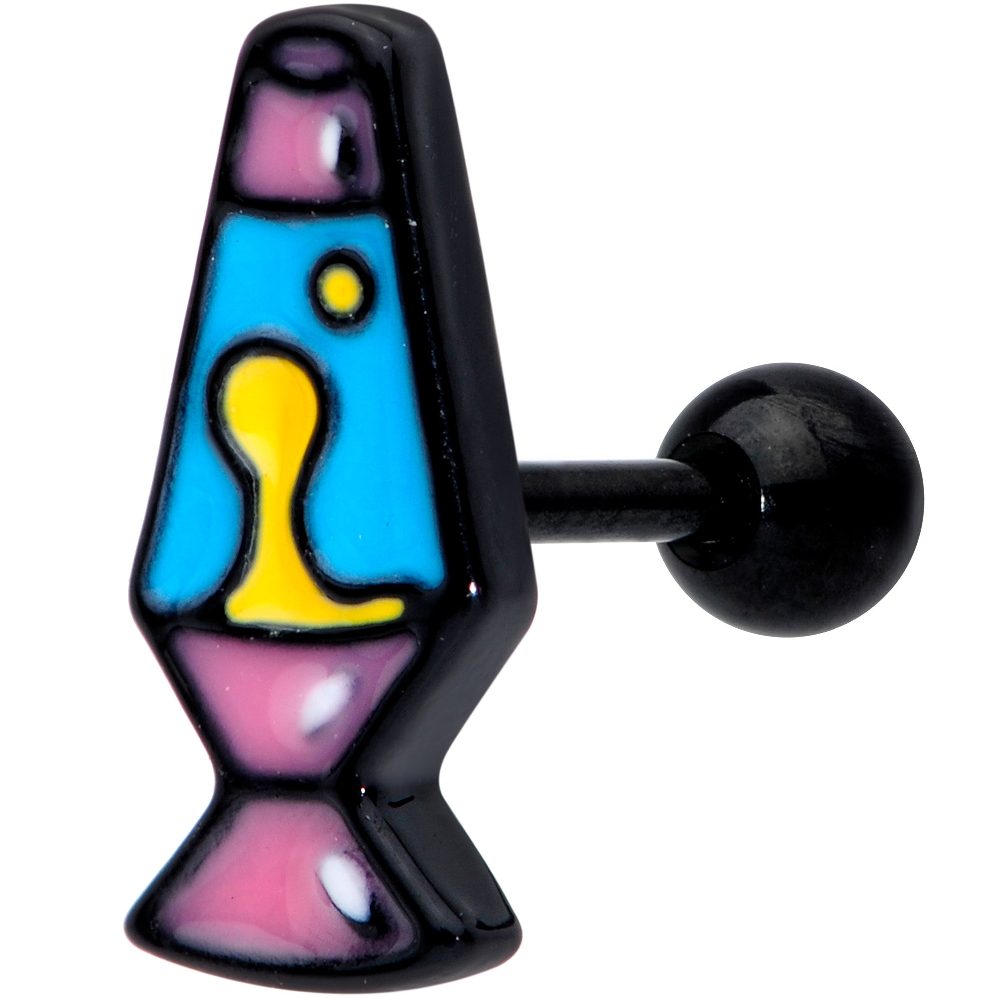 16G 1/4 Black Retro Lava Lamp Cartilage Tragus Earring